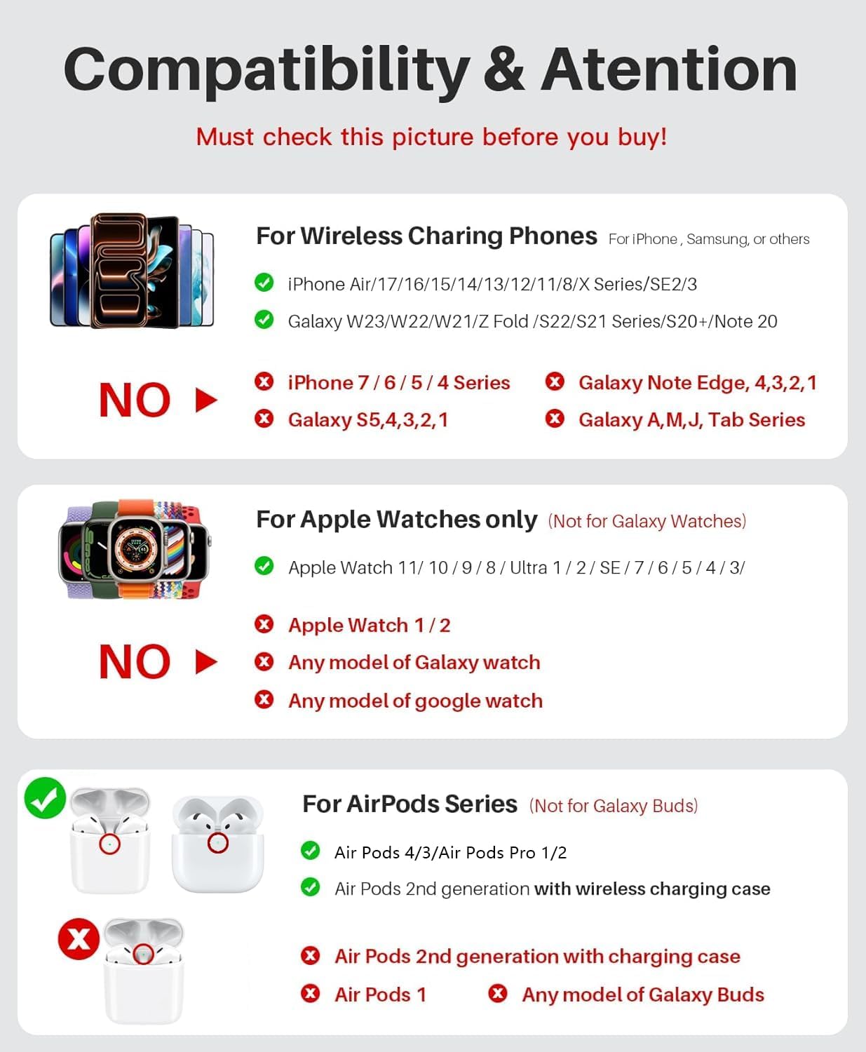 Thumbnail 1 de YLLZI Caricatore wireless 3 in 1 20W