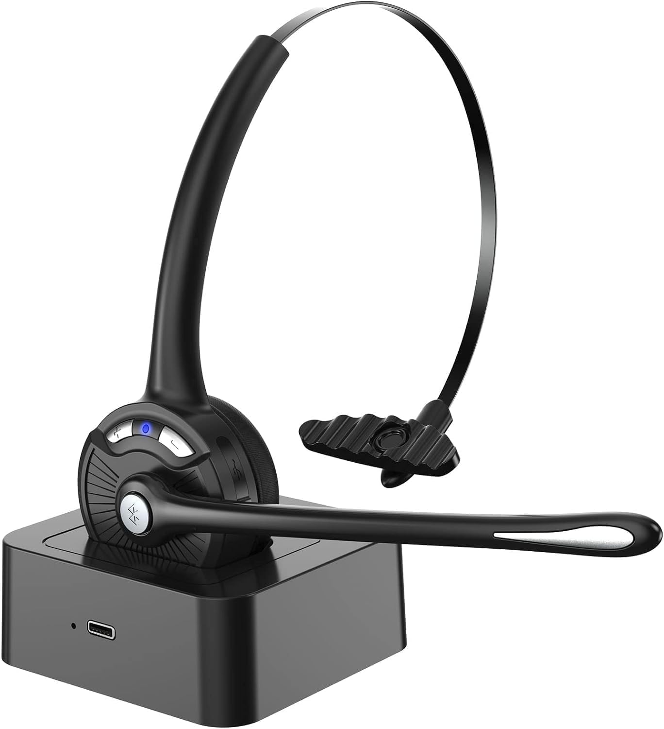 Thumbnail 6 de voijump Bluetooth Headset with Microphone, V5.1 – On-Ear Wireless Headphones for Office, Call Centres and Travel