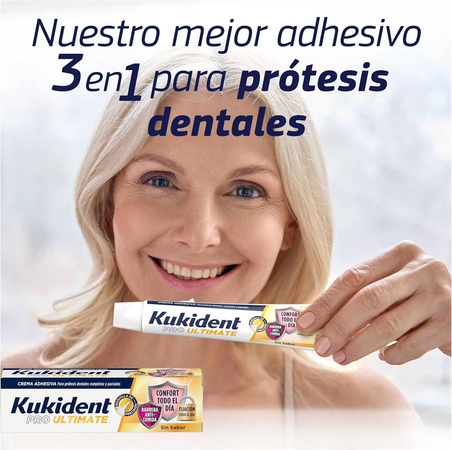 Detalle 2 de Kukident Pro Ultimate crema adhesiva 3x40 g