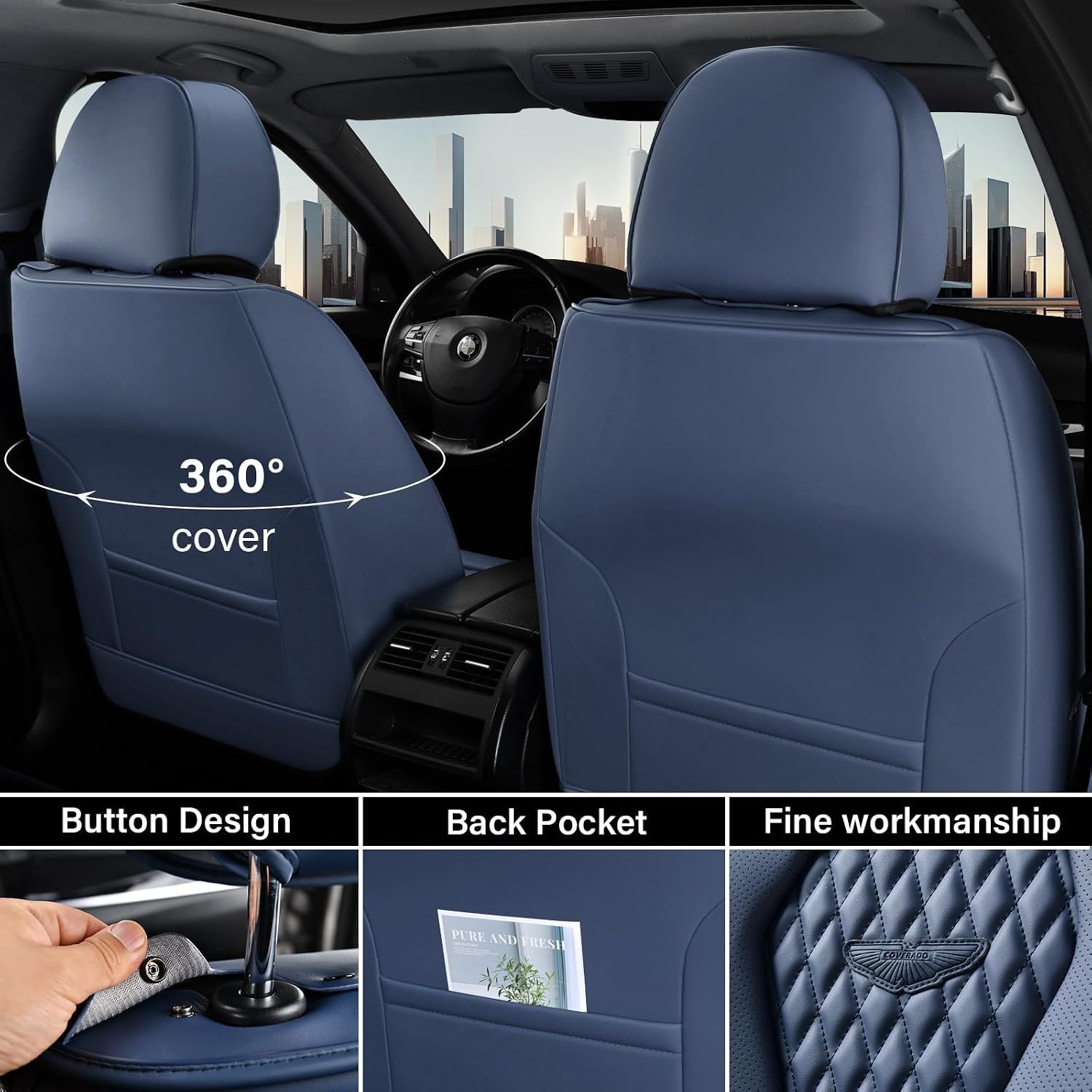 Detalle 2 de Coverado Front Seat Covers, Leatherette