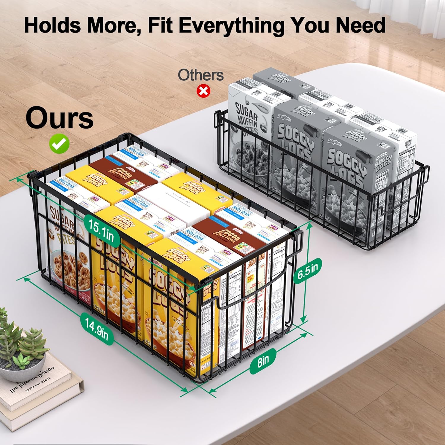 Detalle 2 de MSERCUOR Freezer Organizer Bins 15.1 x 8 x 7 in