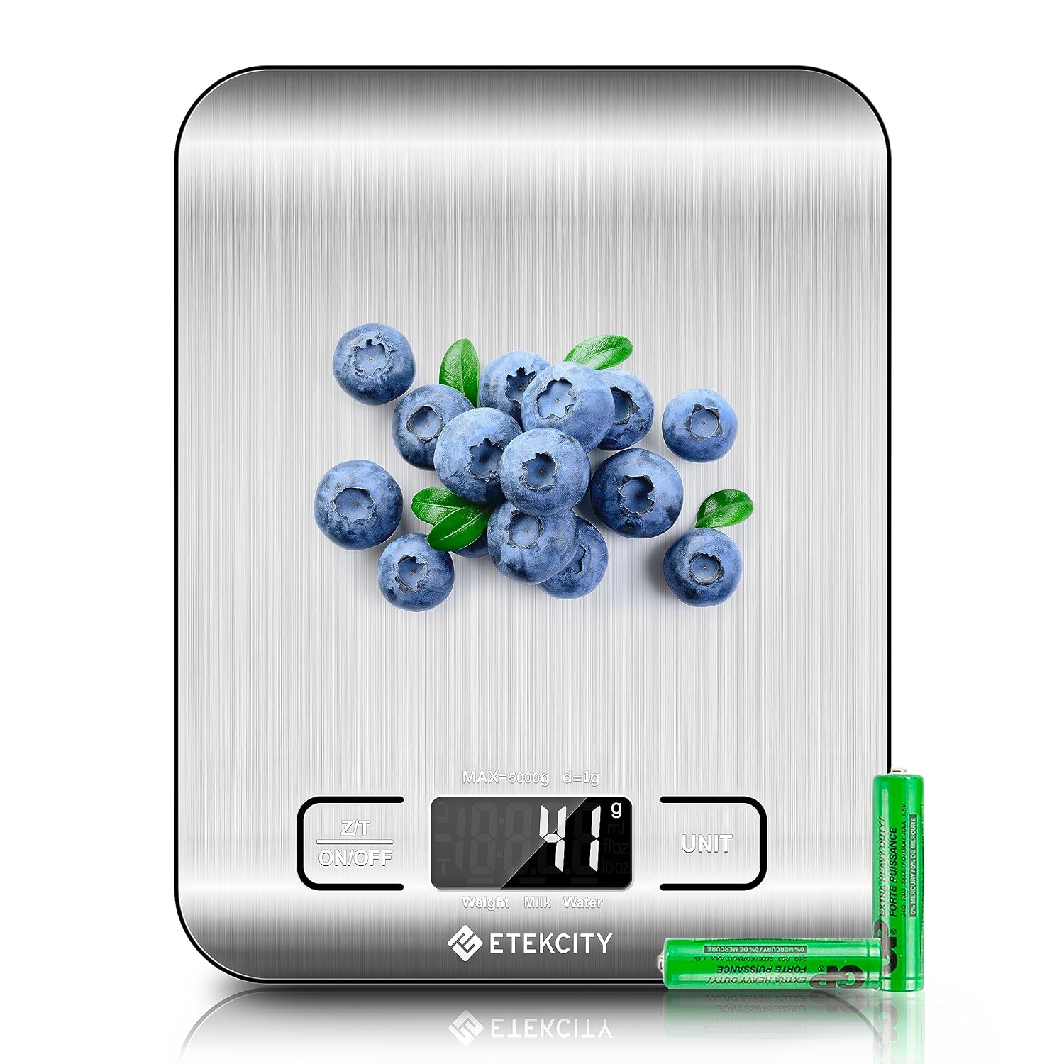 Detalle de Etekcity EK6015 Digital Kitchen Scale, 11 lb/5 kg, Tare and Backlit LCD