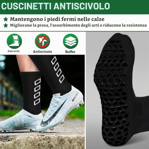 Detalle de Calze antiscivolo ENONEO Calcio Uomo 37-45 – Calzini Grip Socks per Football e Running
