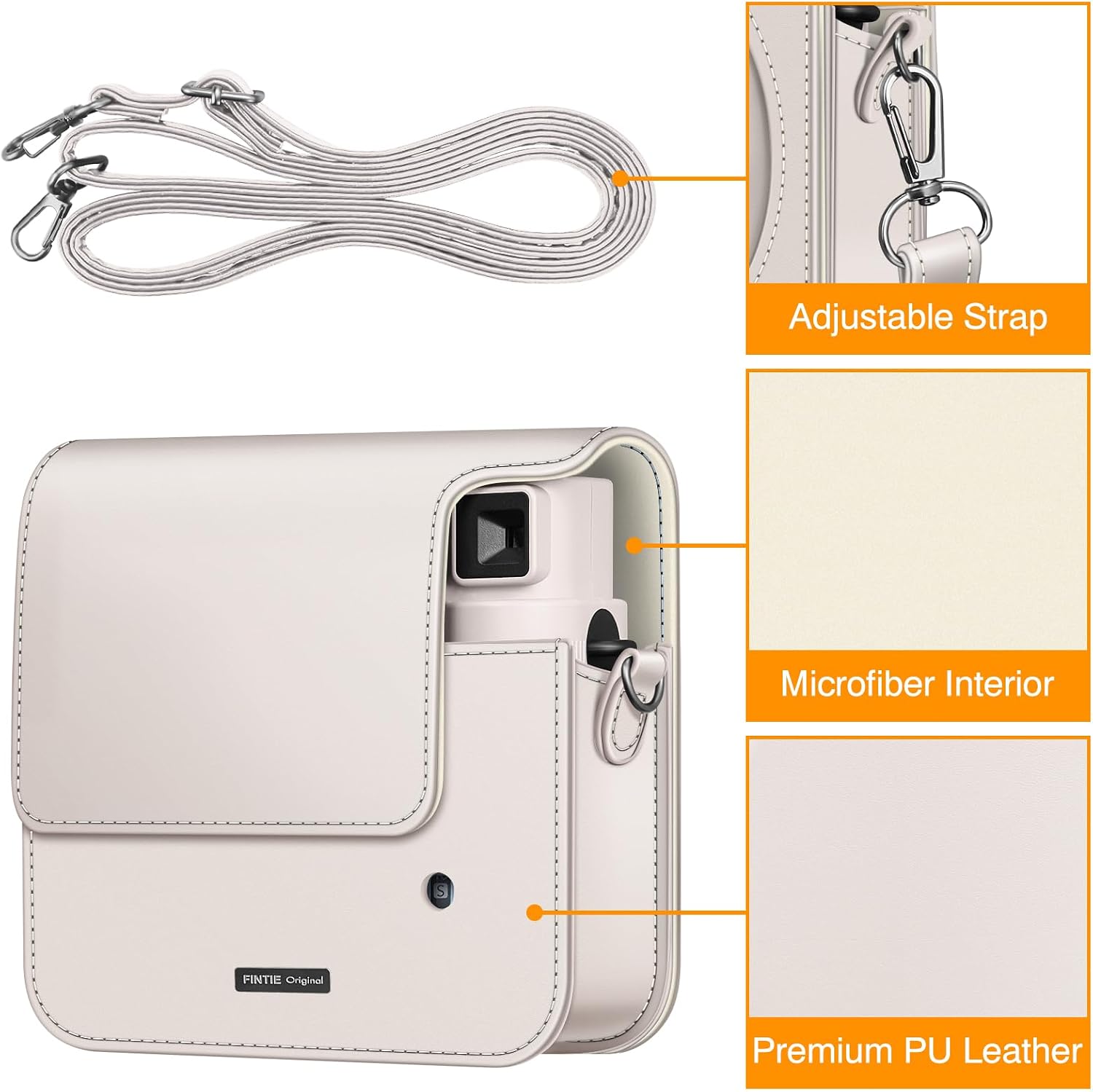 Detalle de Fintie Tasche für Fujifilm Instax Square SQ1 / SQ40 – Premium Schutzhülle mit abnehmbarem Riemen