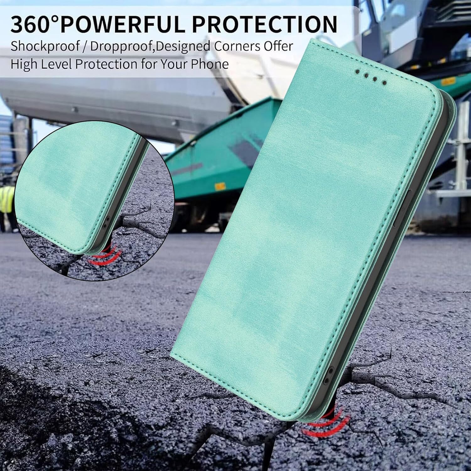 Thumbnail 6 de OUEAYIEN Nothing Phone 2a / 2a Plus 5G wallet case with RFID, flip cover & screen protector (mint)