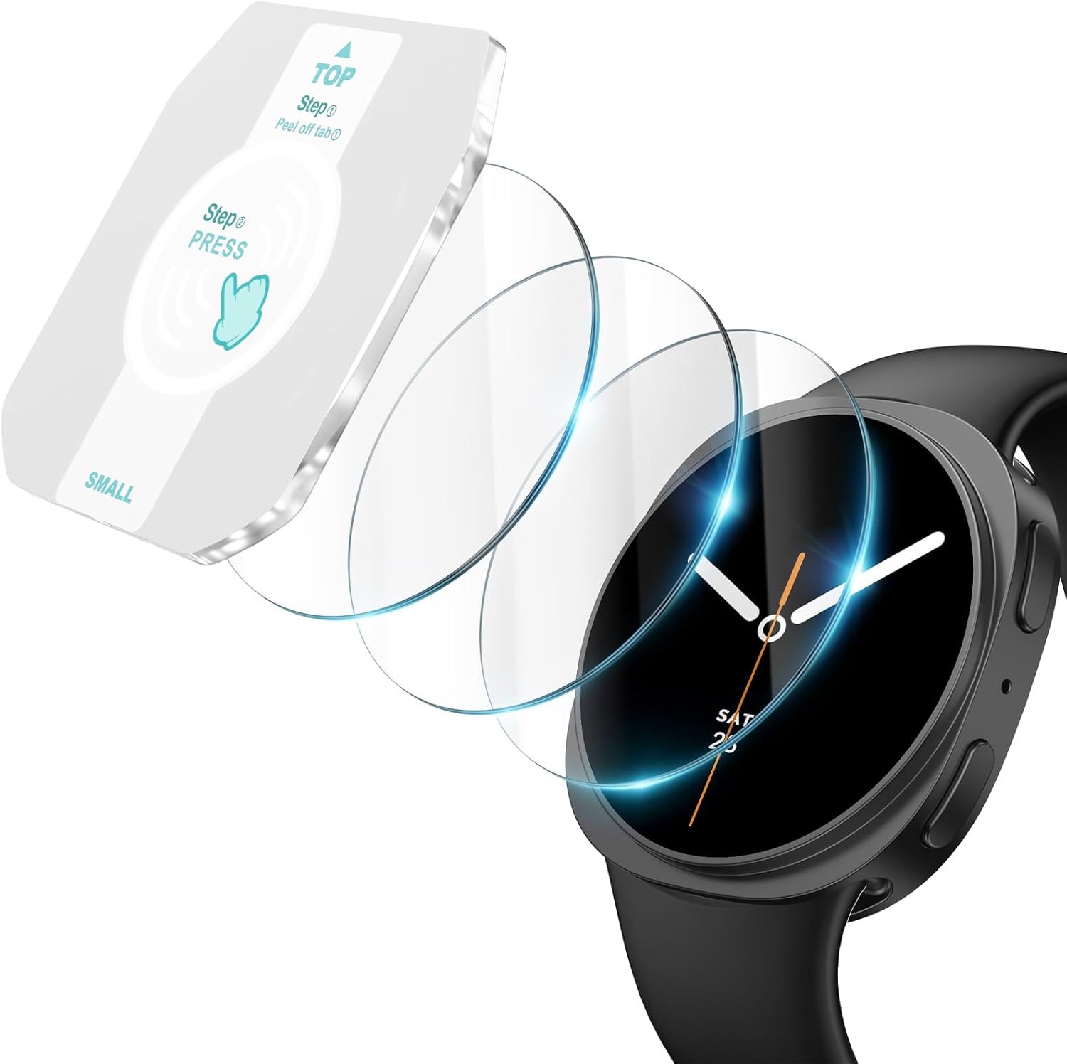 Detalle de Misxi Glas-Displayschutzfolie 40mm für Samsung Galaxy Watch 8/9 – 3er-Set inkl. Hülle und Auto-Ausrichtungstool