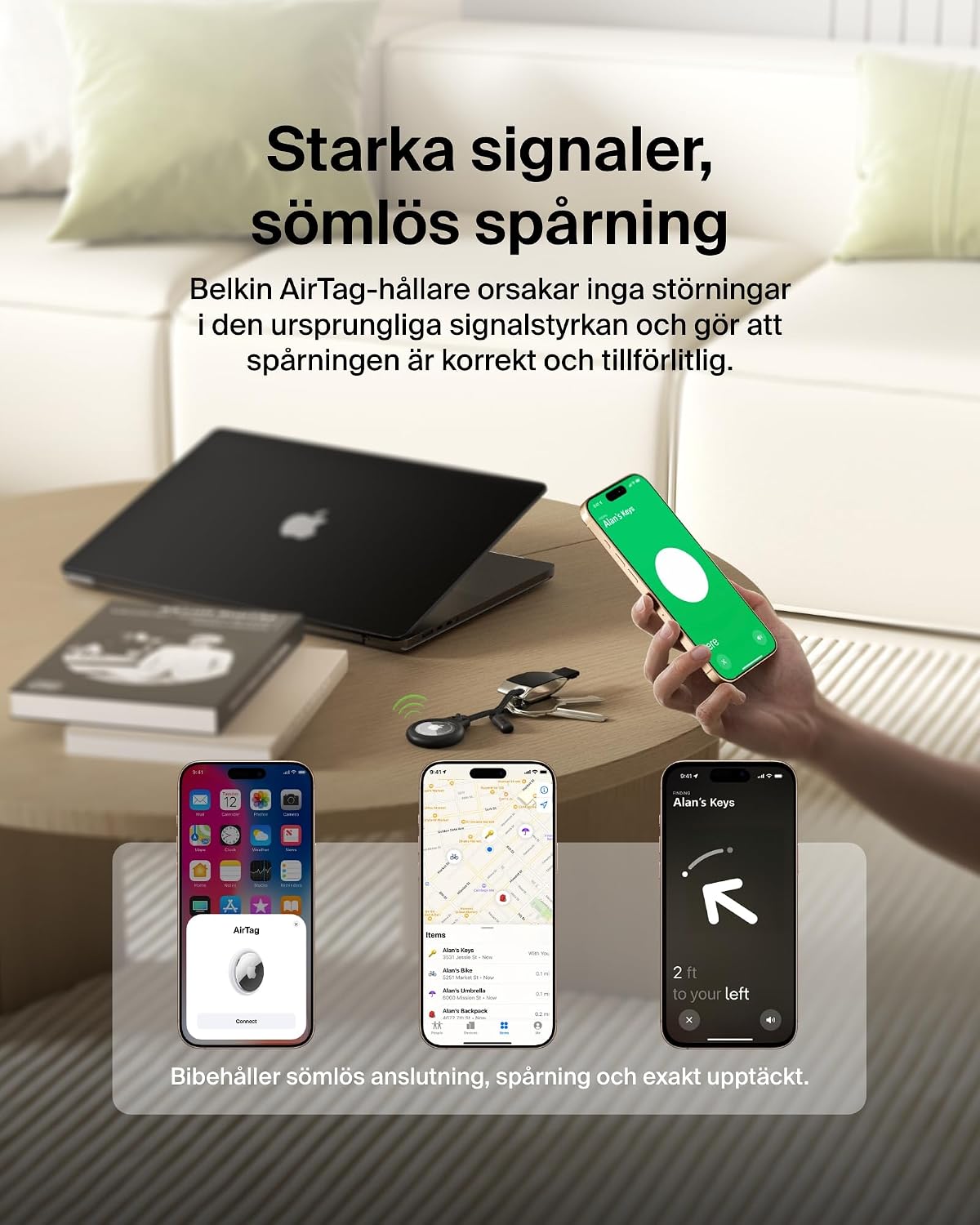 Thumbnail 4 de Belkin Secure Holder AirTag-hållare med rem, svart reptåligt hårdskal