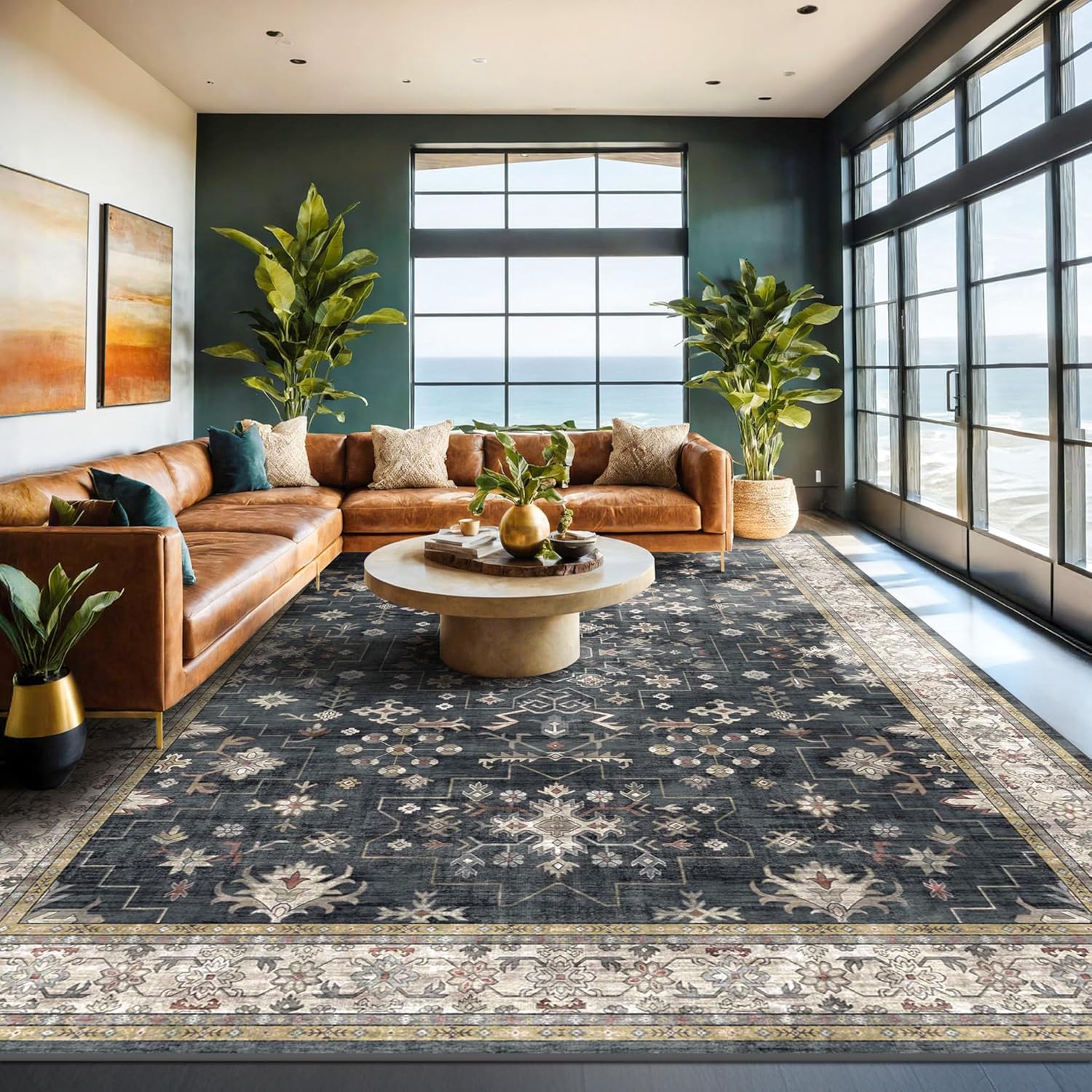 Detalle de Hazo Haus Boho Black Rug 10x14 ๐ก