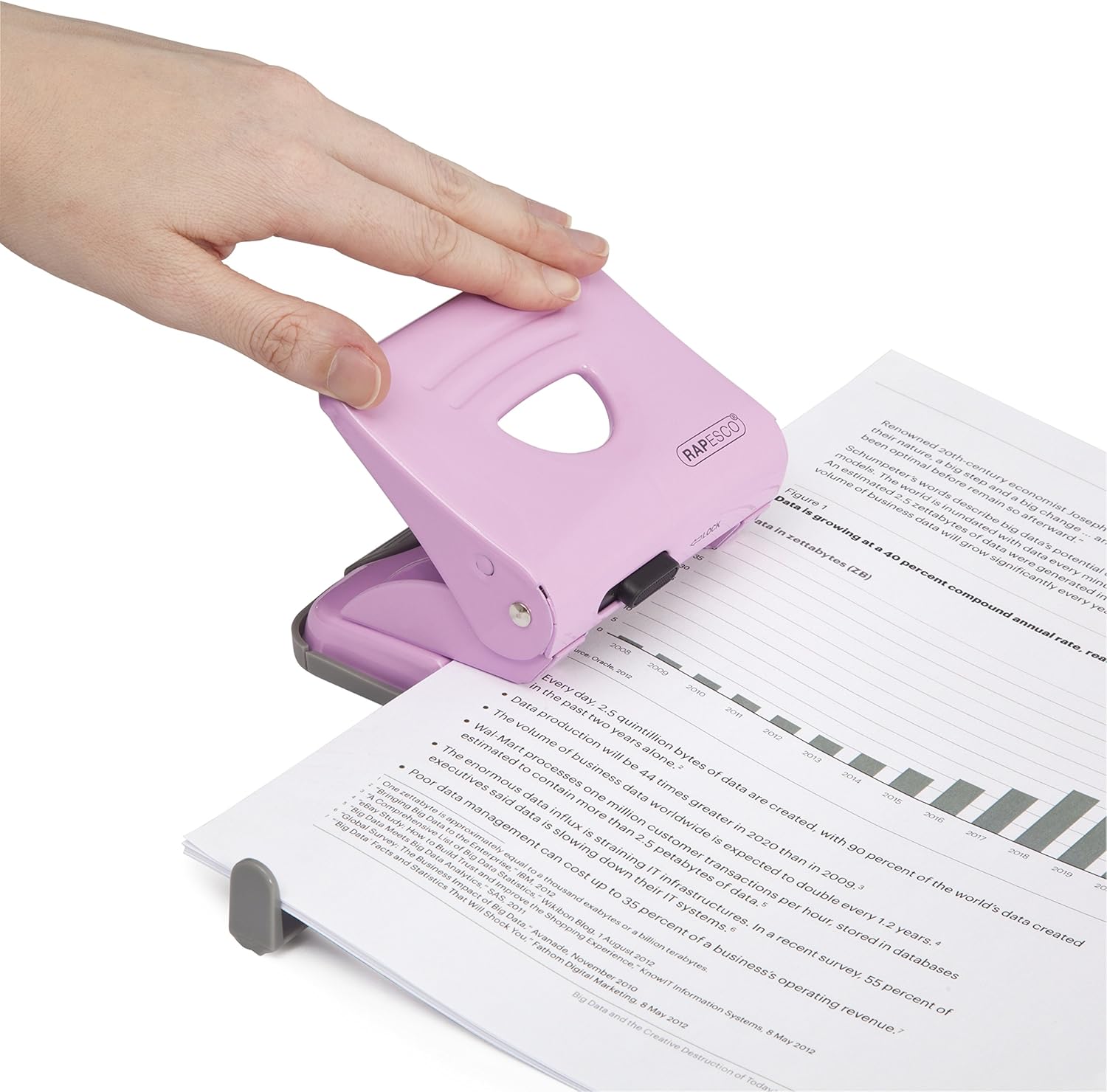 Thumbnail 1 de Rapesco 1358 Perforatrice à 2 Trous en Métal 825, Rose — capacité 25 feuilles