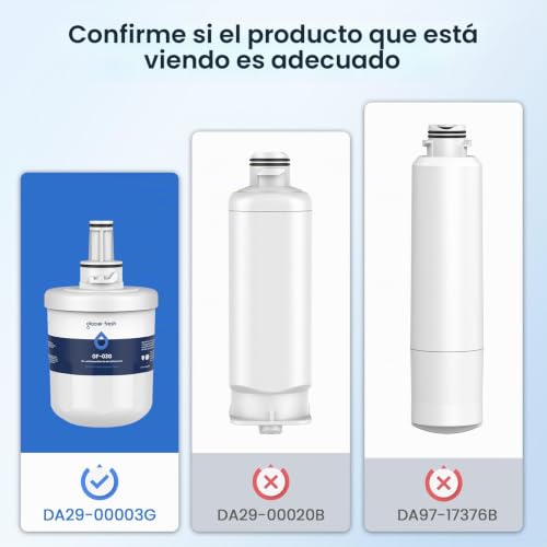 Detalle de GLACIER FRESH GF-03G / DA29-00003G: Filtro de agua para nevera, pack de 2, compatible con Samsung Aqua Pure Plus DA29-00003G y más