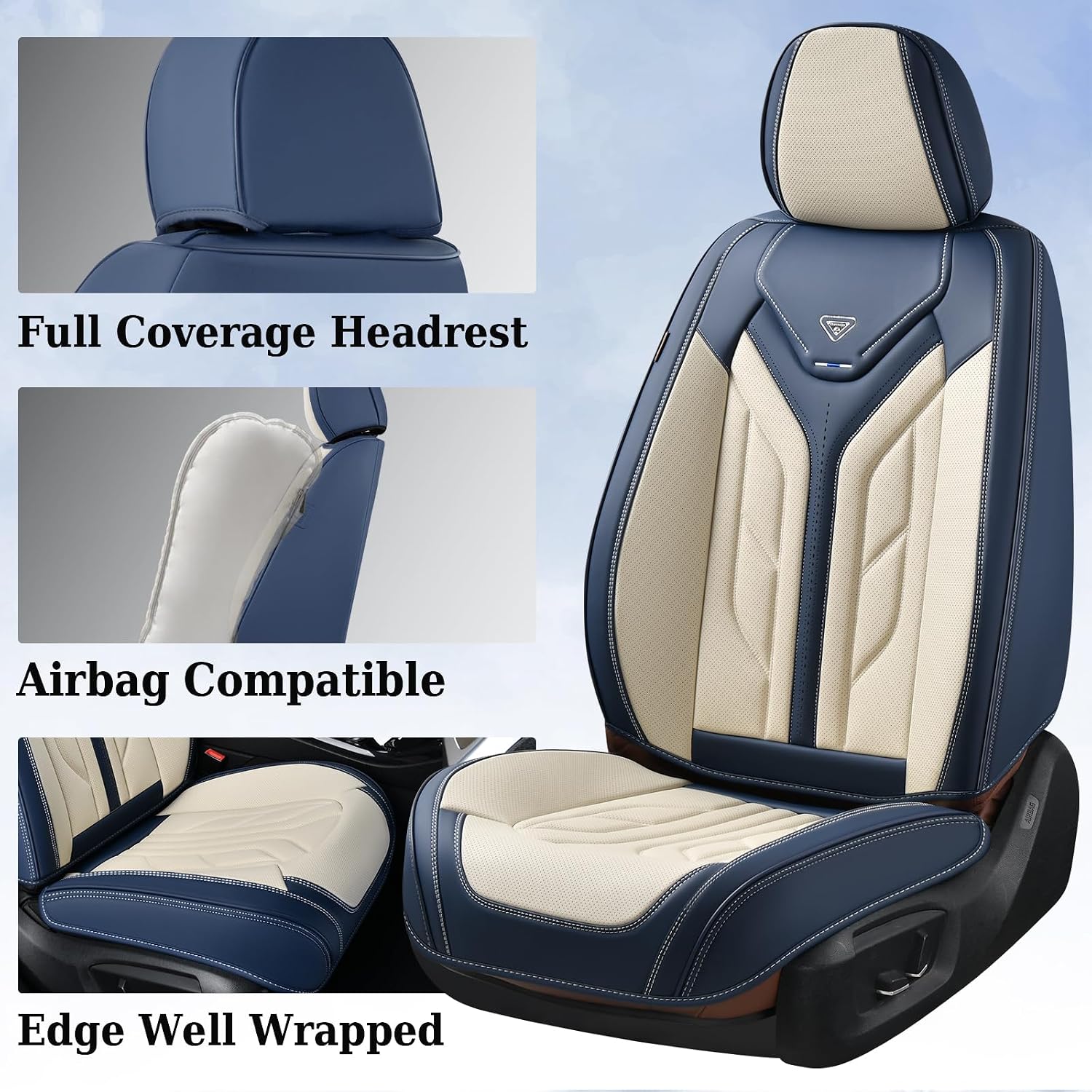 Thumbnail 3 de Coverado Leather Car Seat Covers Full Set