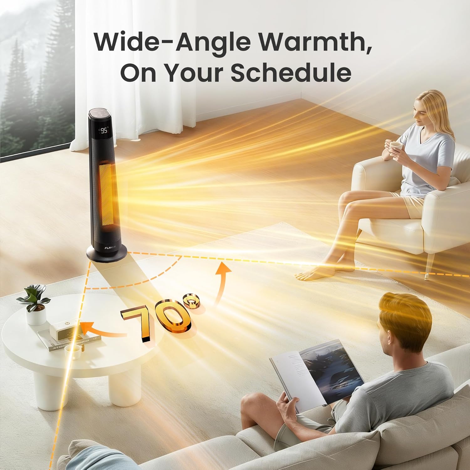 Thumbnail 4 de FLANUR 1500W Space Heater with Wi‑Fi thermostat 🔥