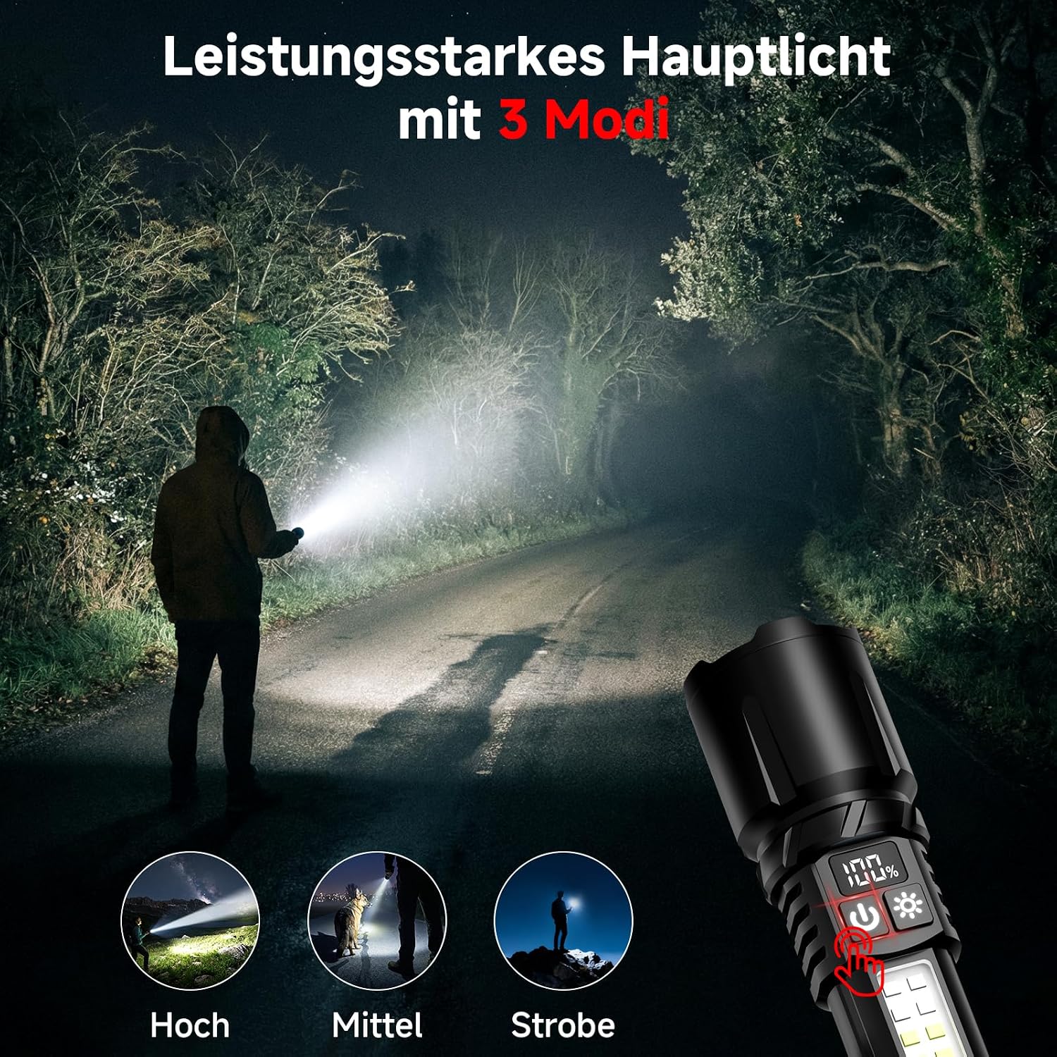 Detalle 2 de Shadowhawk Taschenlampe 2er Set mit 7 Modi