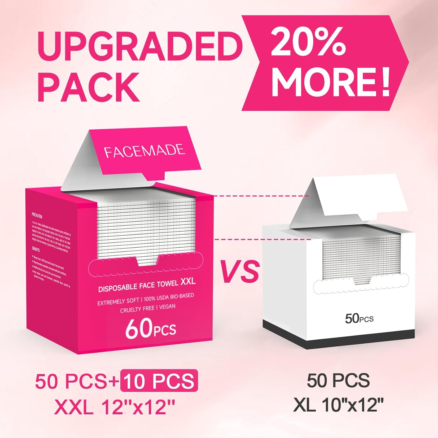 Thumbnail 5 de FACEMADE 60 Count XXL 12x12 Face Towels