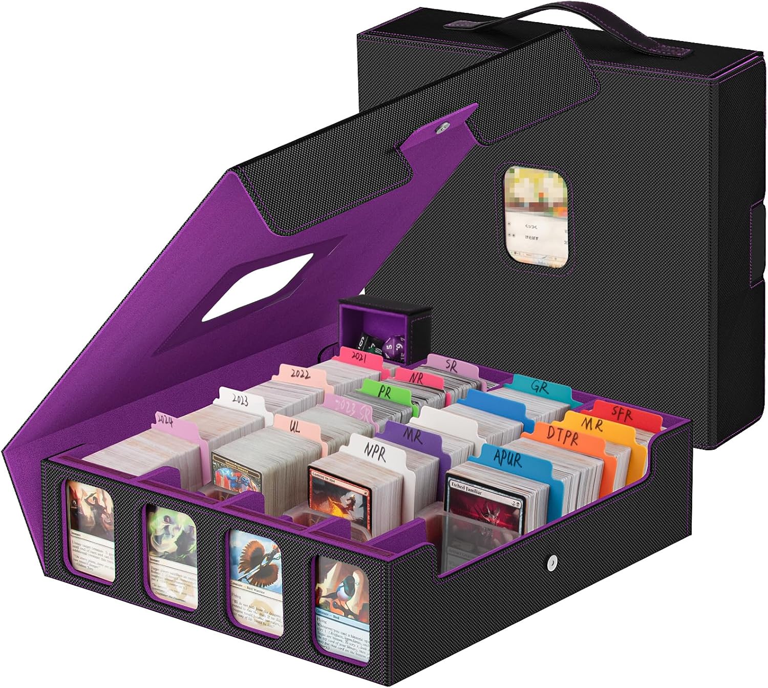 Thumbnail 6 de Trading Card Storage Box: 5-Row Deck Case with Commander Display, Handle, and 4200+ Card Capacity