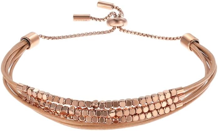 Thumbnail 3 de Fossil Damenarmband aus Edelstahl oder Halbedelstein mit Roségoldfinish und Schiebeverschluss