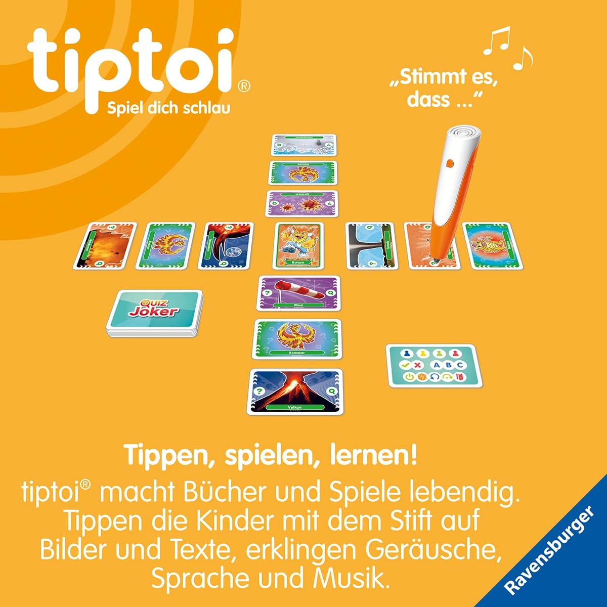 Detalle de Ravensburger tiptoi Quiz Naturgewalten (00167) – Lern-Quizspiel ab 6 Jahren für 1–4 Spieler
