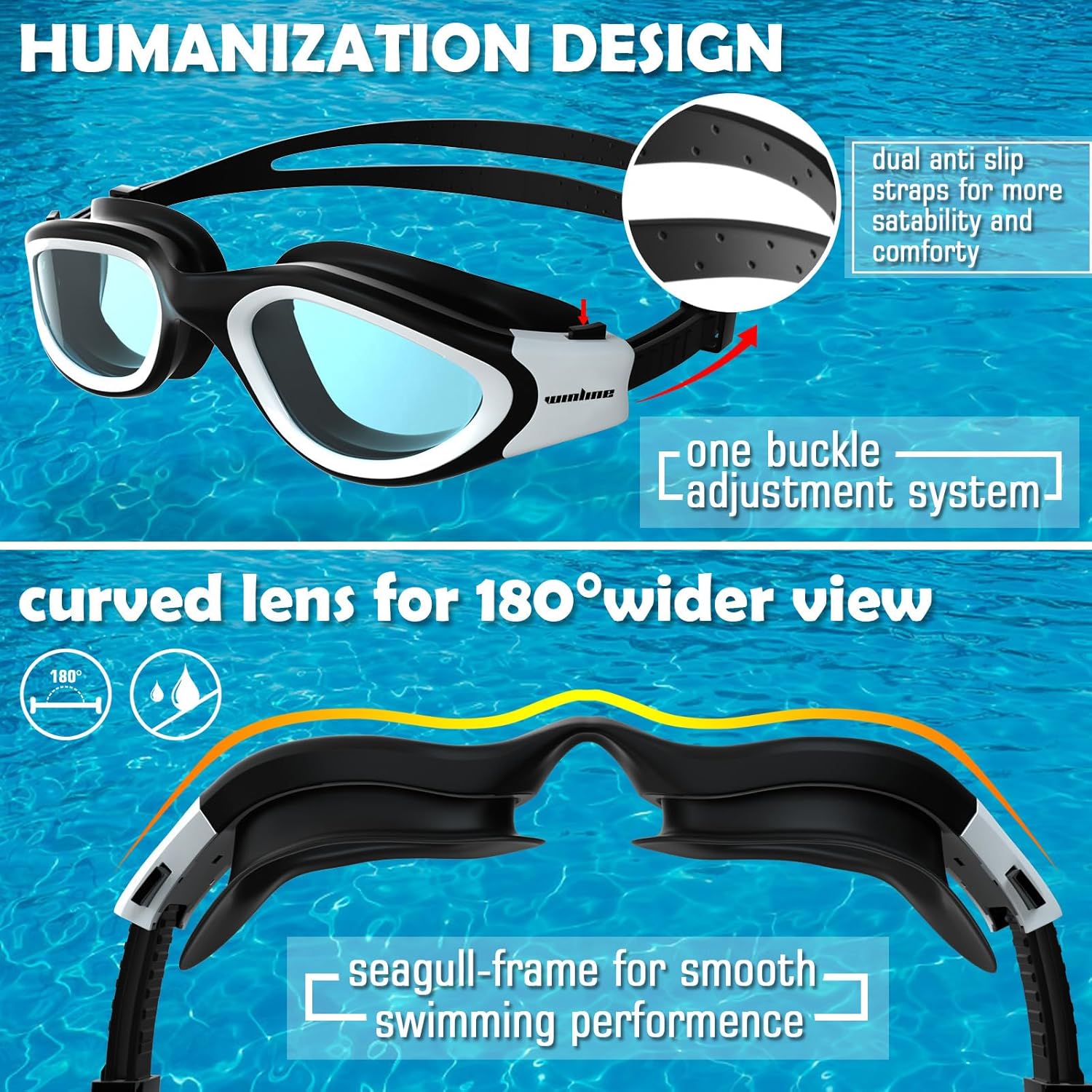 Thumbnail 3 de Schwimmbrille für Erwachsene Jugendliche mit UV 180°