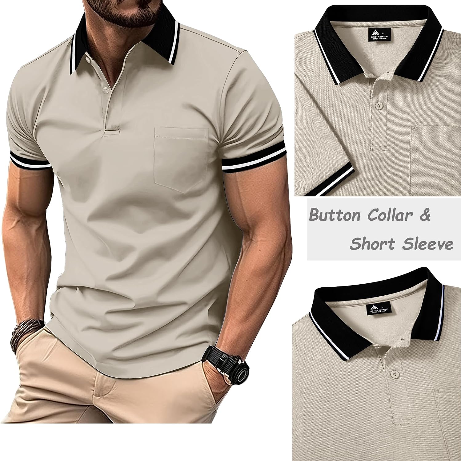 Detalle 2 de JACKETOWN polo shirts 3 pack, breathable