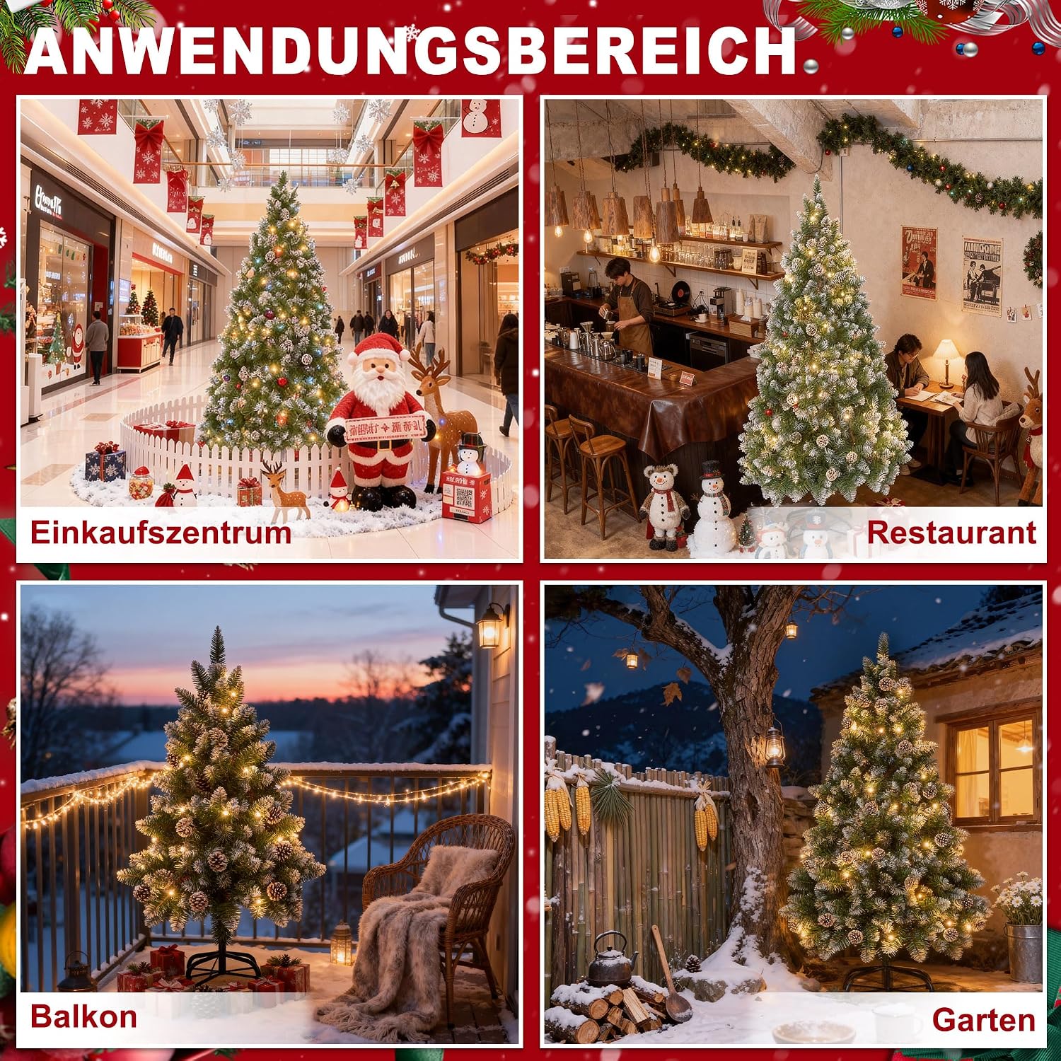 Detalle de Aufun WTC1000C-31 kunstkerstboom 180 cm met 350 warmwitte leds