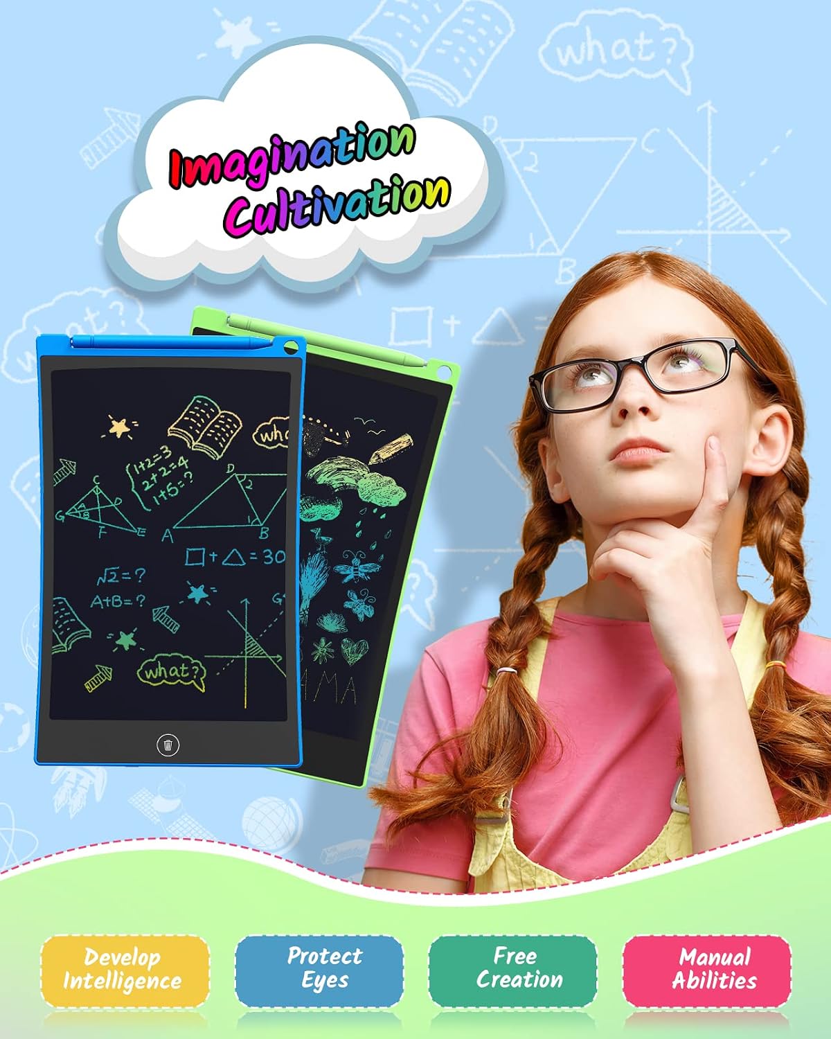 Thumbnail 2 de TECJOE LCD Schreibtafel 2er Pack 8.5 Zoll