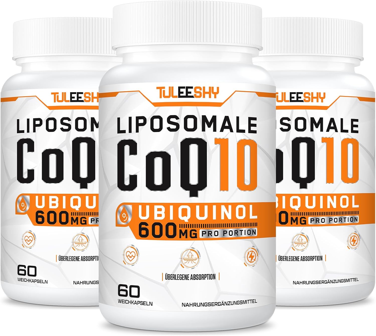 Detalle de Coenzyme Q10 liposomale Ubiquinol 600 mg - Tuleeshy, 60 gélules