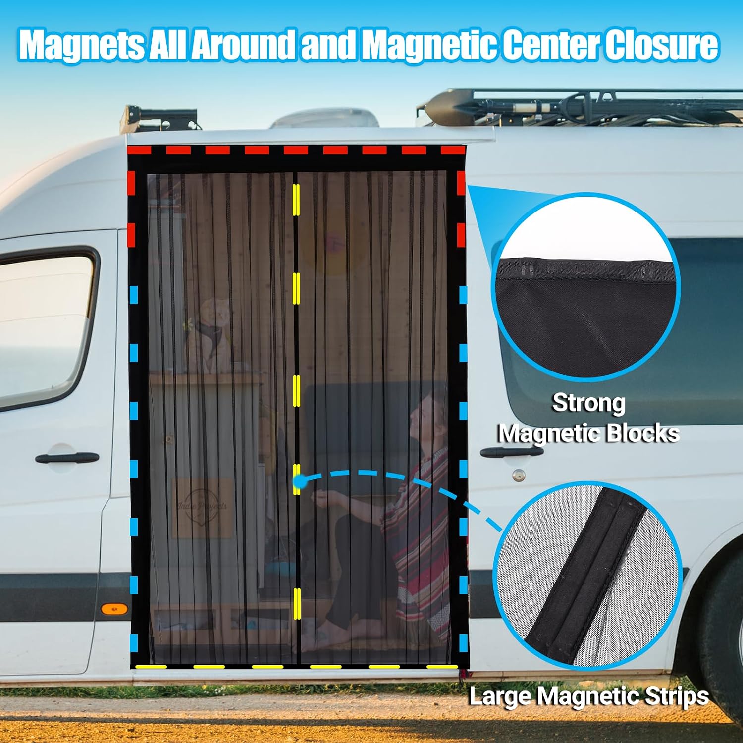 Thumbnail 1 de ZATOOTO Van Bug Screen with Magnetism (150x110cm) for Campervans