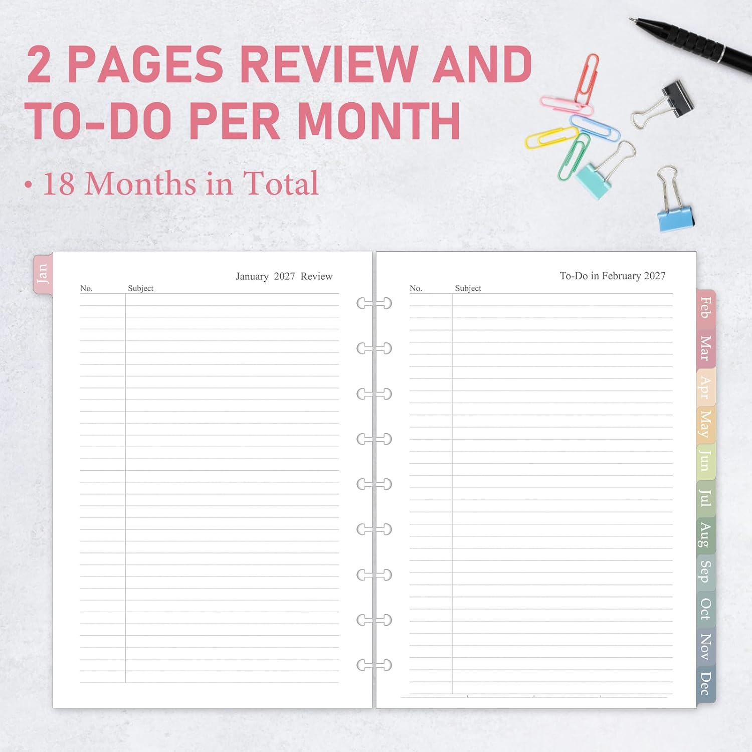 Detalle 2 de Monthly Planner Refill, 7" x 9.8