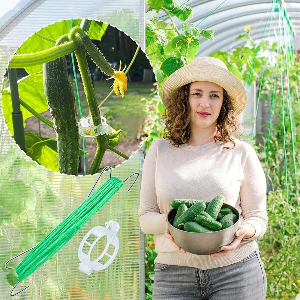 Thumbnail 2 de HuaMuDM Tomatenhaken mit Schnur – 40er Set für Tomaten, Gurken & Kletterpflanzen