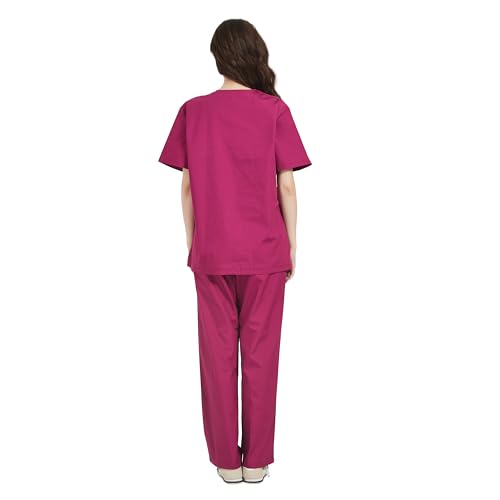 Detalle 2 de MISEMIYA Pijama Sanitario Unisex 6801-6802 XL Granate: uniforme cómodo y duradero para profesionales de la salud