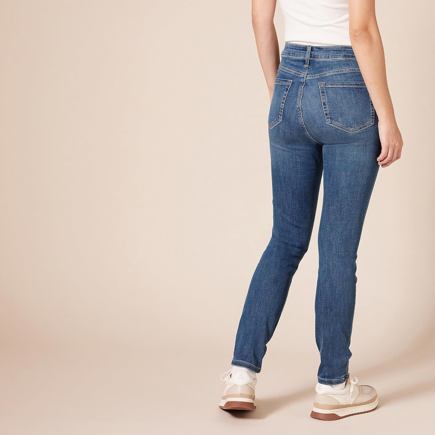 Detalle de Amazon Essentials Femme Jean Skinny Taille Haute – Couleurs abandonnées