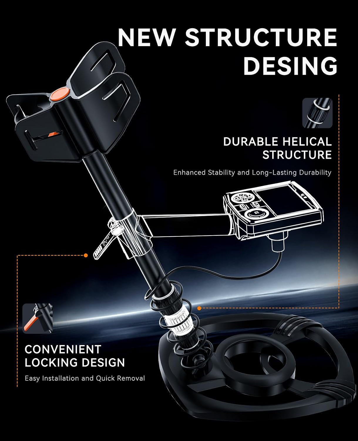 Detalle 2 de SUNPOW Metal Detector 30cm Coil 10in Depth
