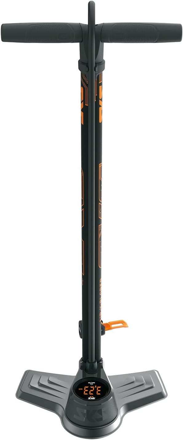Detalle de SKS Germany AIR-X-PLORER DIGI 10.0: pompa ad aria per bici con manometro LED e testa MV EASY