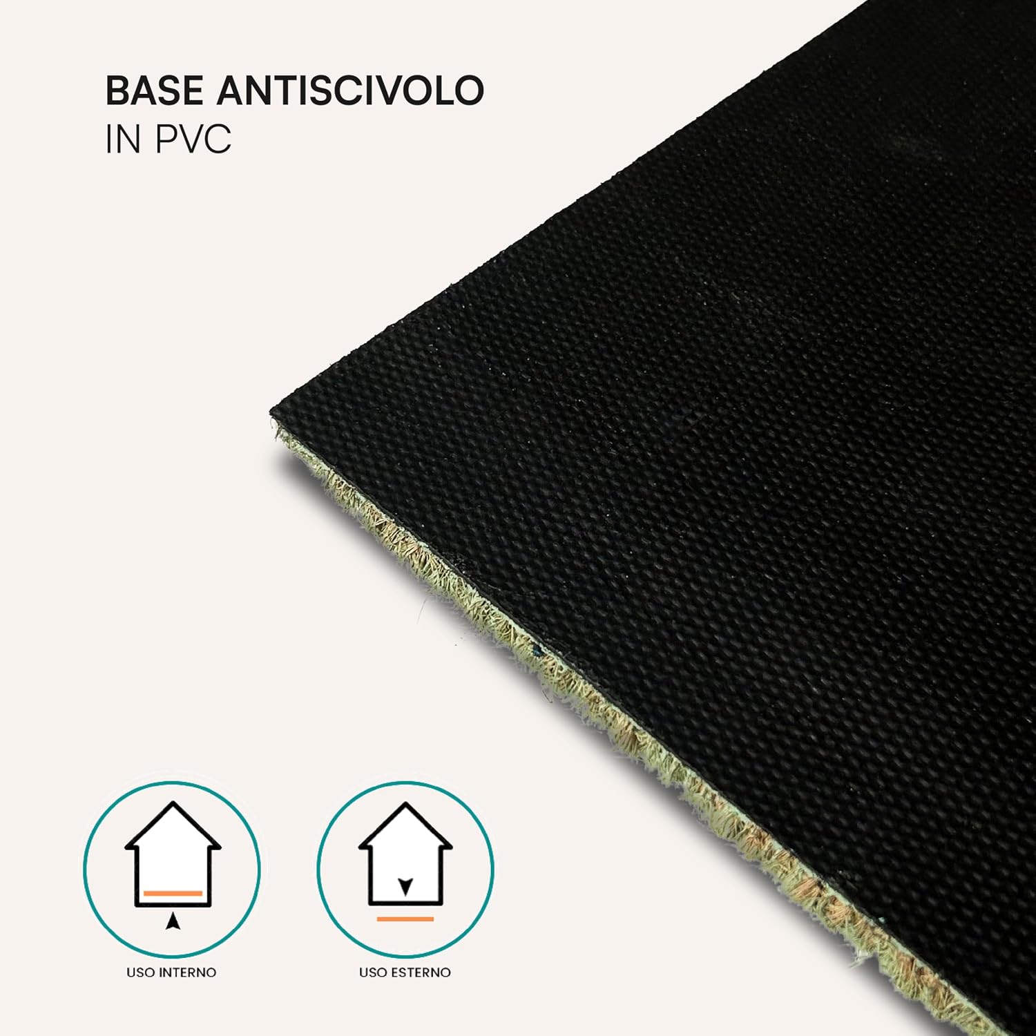 Detalle de Baroni Home Zerbino Ingresso Casa in Fibra di Cocco Dipinto a Mano – 60x38 cm, Arancione (Zerbino con Cactus)