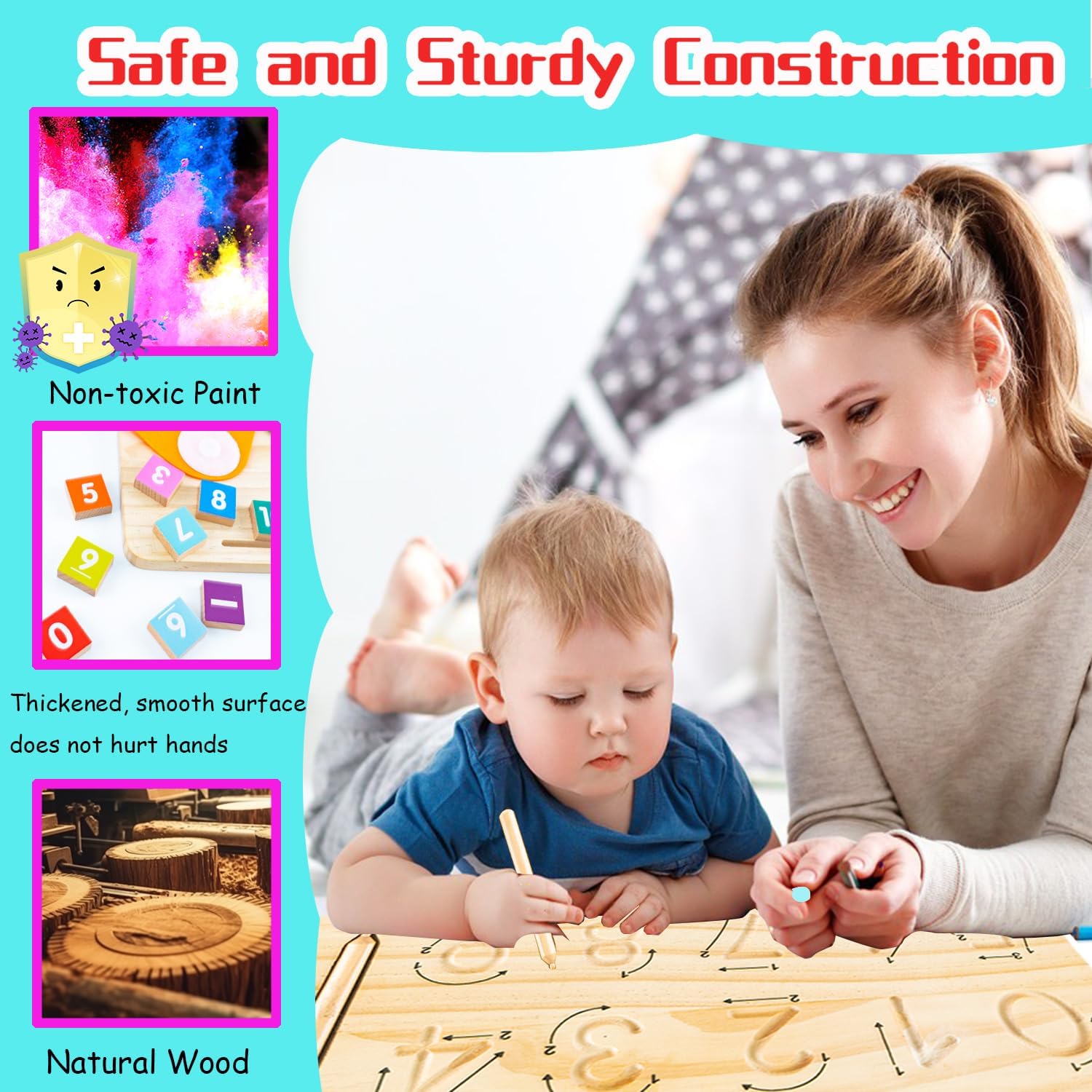 Thumbnail 3 de Montessori Number Counting Blocks for Ages 2-4