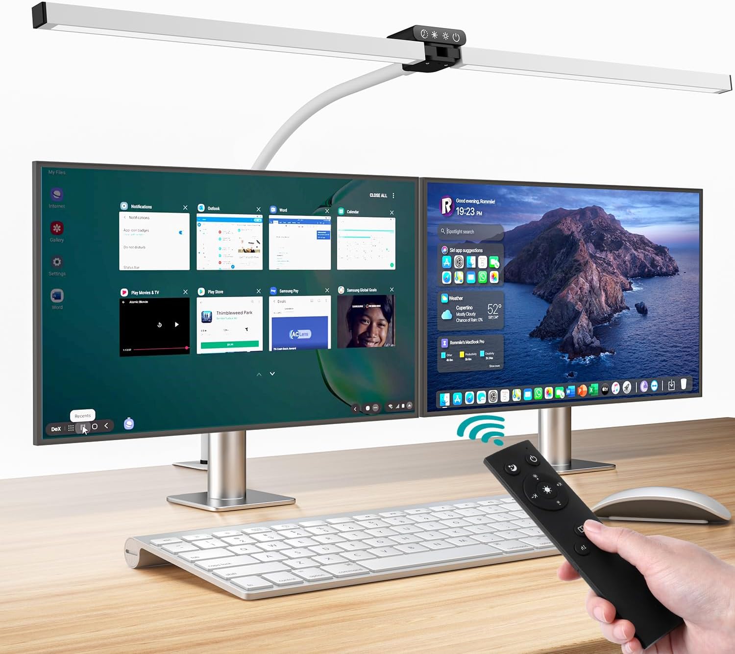 Thumbnail 6 de vatato Doppelkopf Schreibtischlampe LED 80 cm