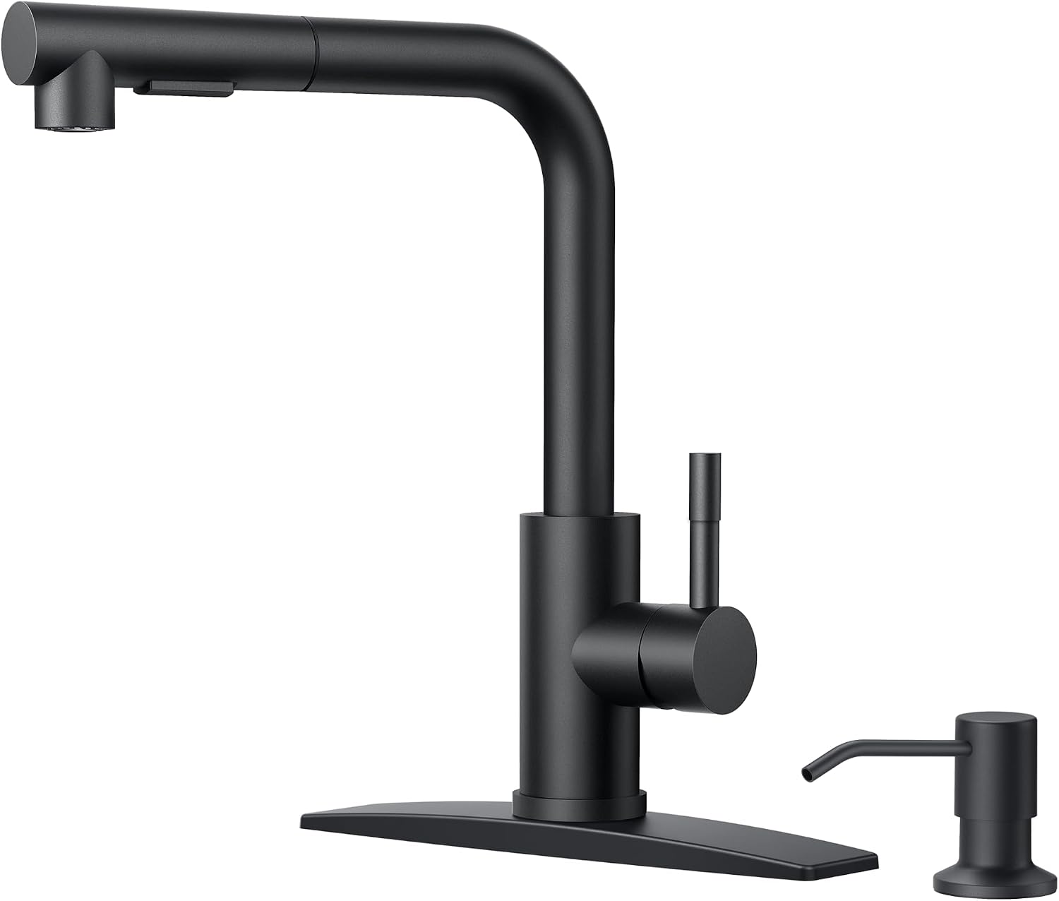 Detalle de FORIOUS FF0025B-SD Matte Black Kitchen Faucet with Pull-Out Sprayer