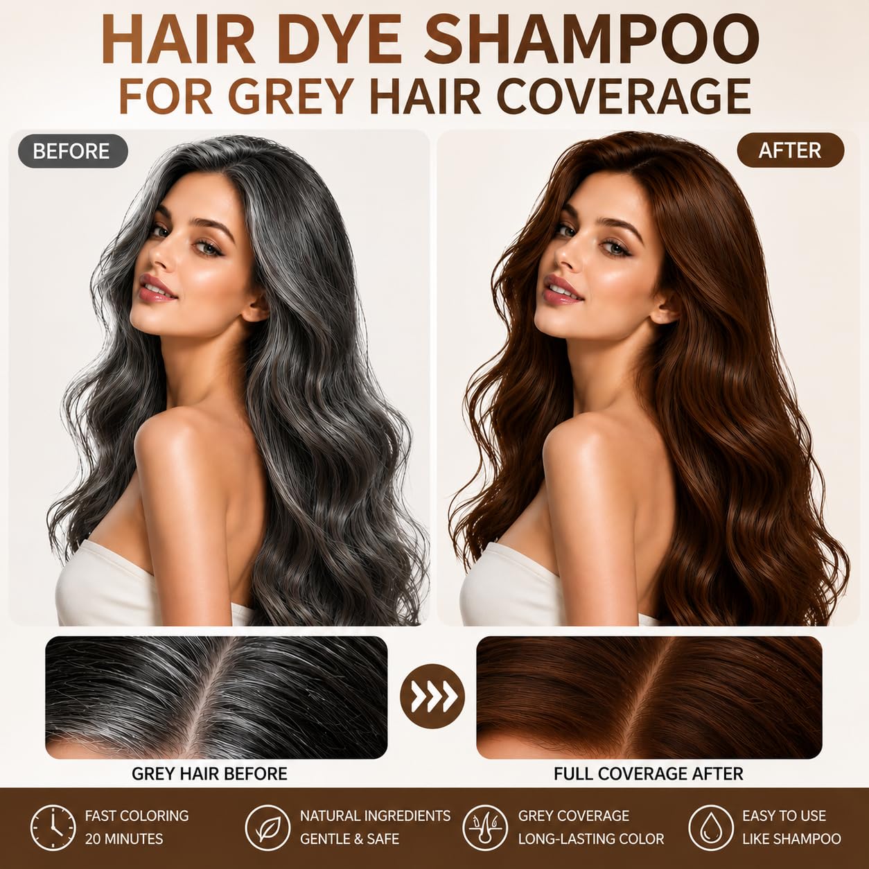 Thumbnail 6 de Haarfärbeshampoo 3in1 Kastanienbraun 500 ml
