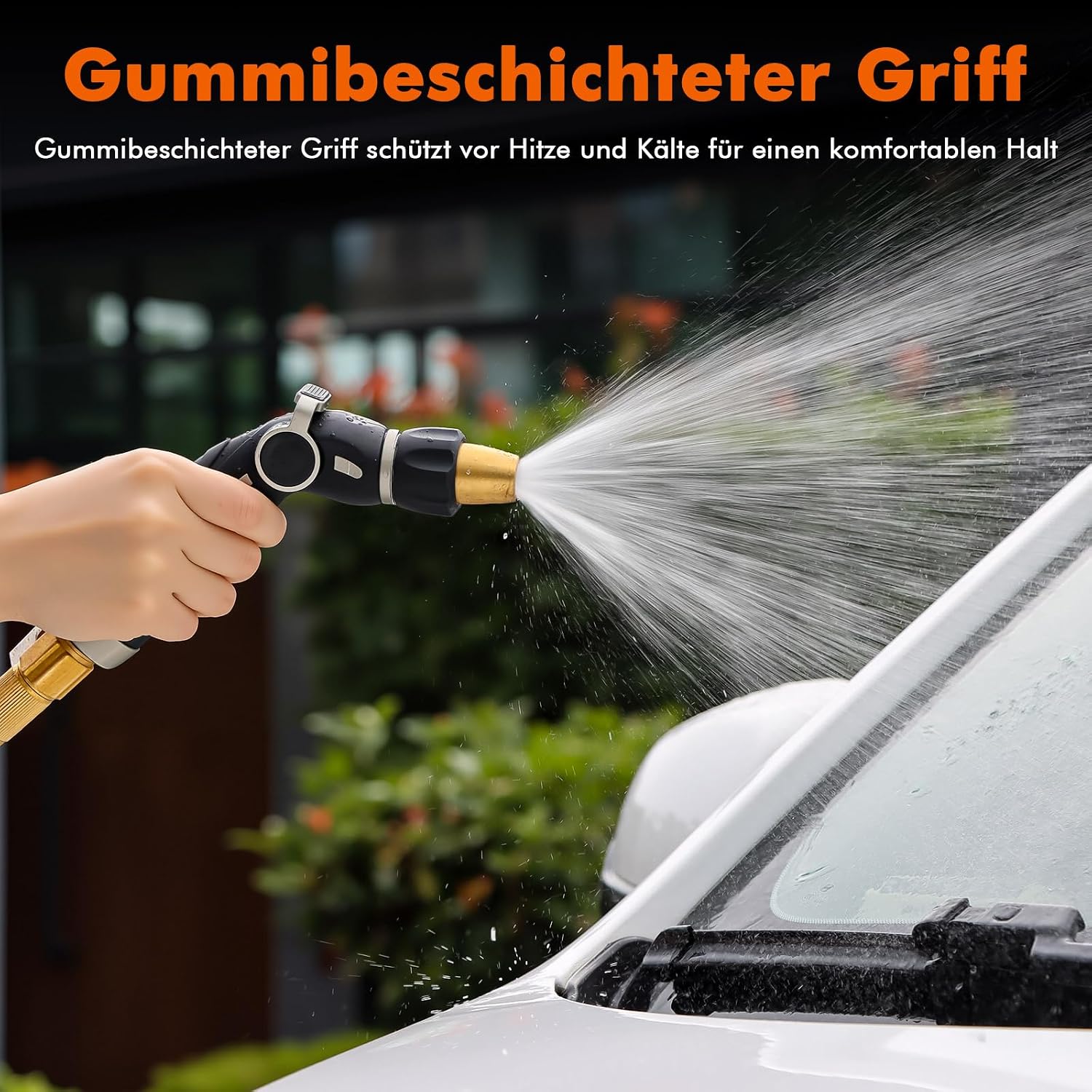 Thumbnail 6 de RESTMO Gartenbrause Metall – robuste Hochdruck-Gartenschlauchdüse mit Self-Lock, 9 Sprühmuster