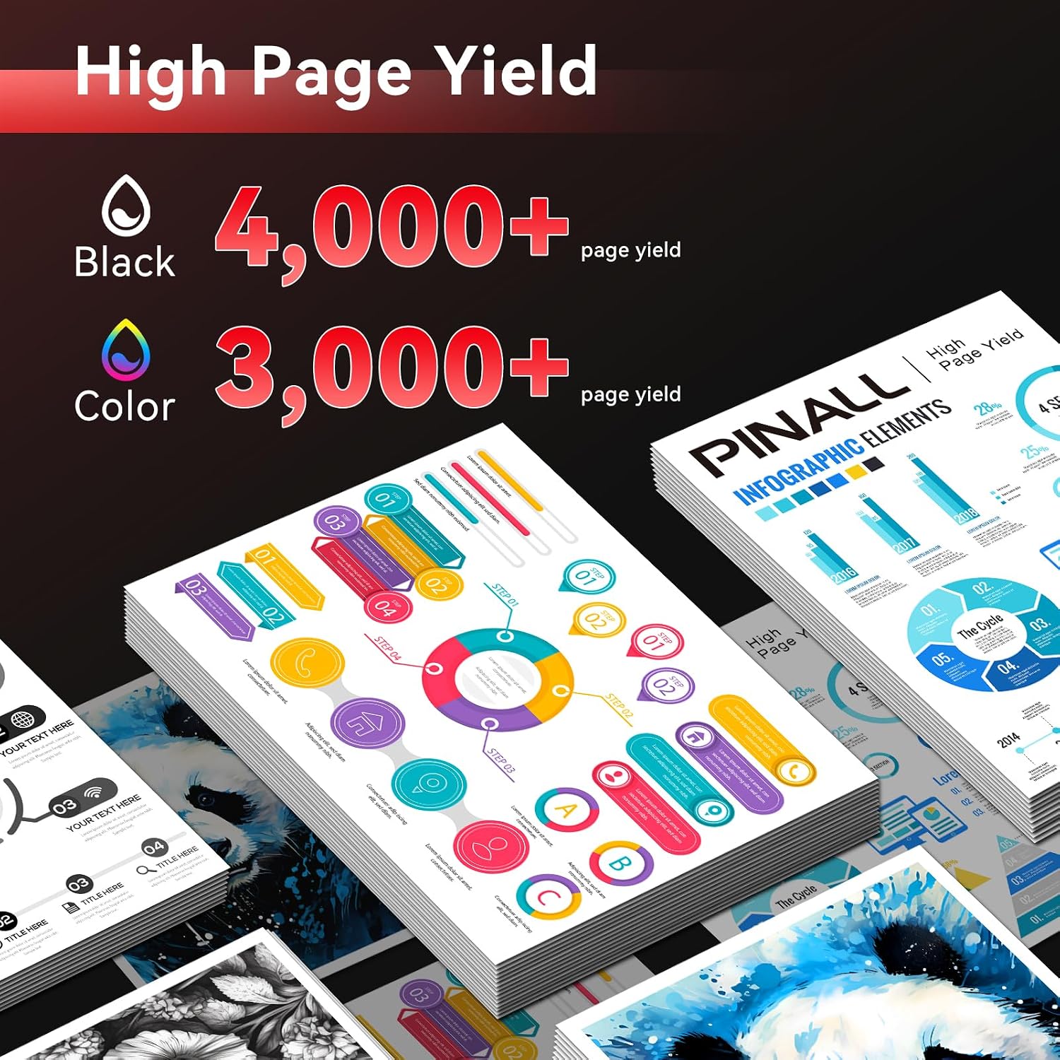 Thumbnail 2 de PINALL TK-5240 kompatible Toner für Kyocera ECOSYS M5526cdw/M5526cdn & P5026cdn/P5026cdw – 4er-Pack mit Cyan, Magenta, Gelb & Schwarz
