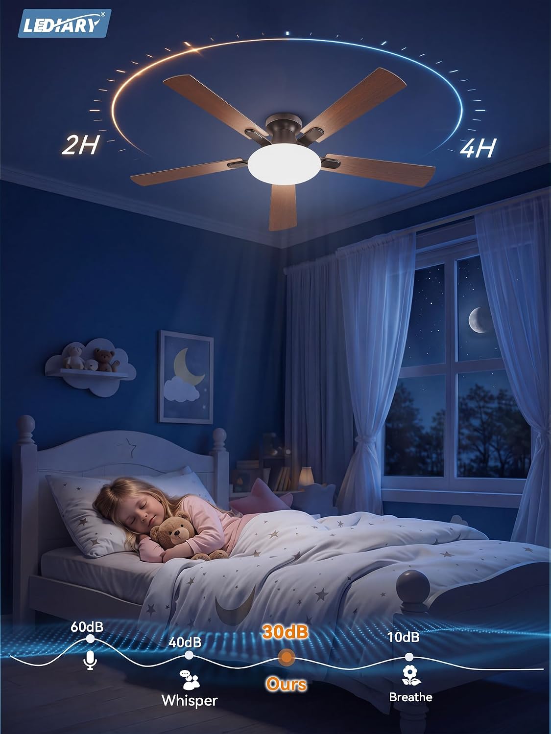 Detalle 2 de Ceiling Fan with Lights, 52-Inch
