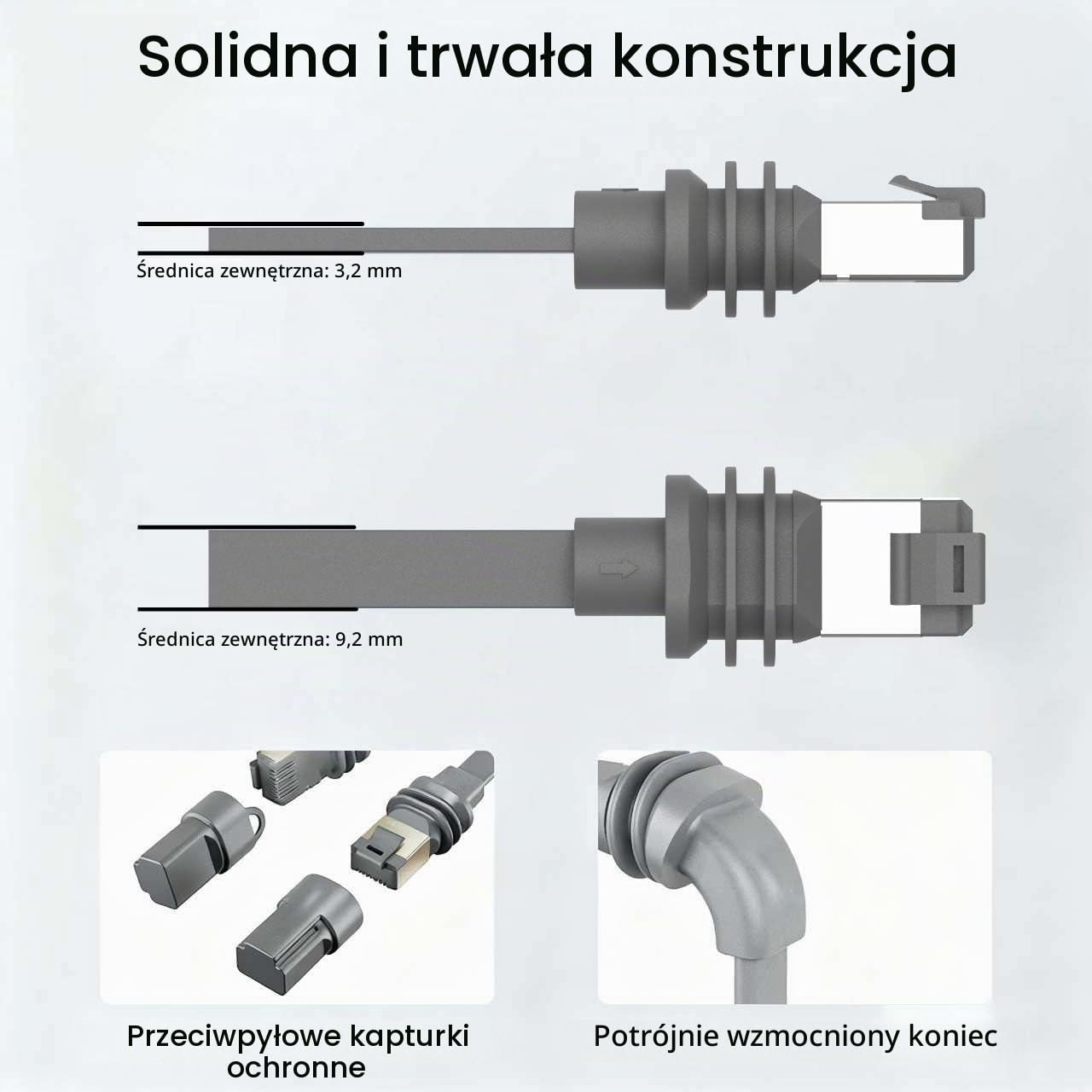 Thumbnail 5 de Elfcam płaski kabel Ethernet Cat 6A 30 m, RJ45, IP68 do Starlink