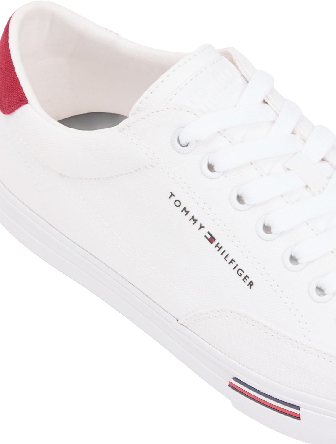 Detalle de Tommy Hilfiger Vulc Core RWB Long Lace in tela (FM0FM05813) – scarpa casual bassa da uomo