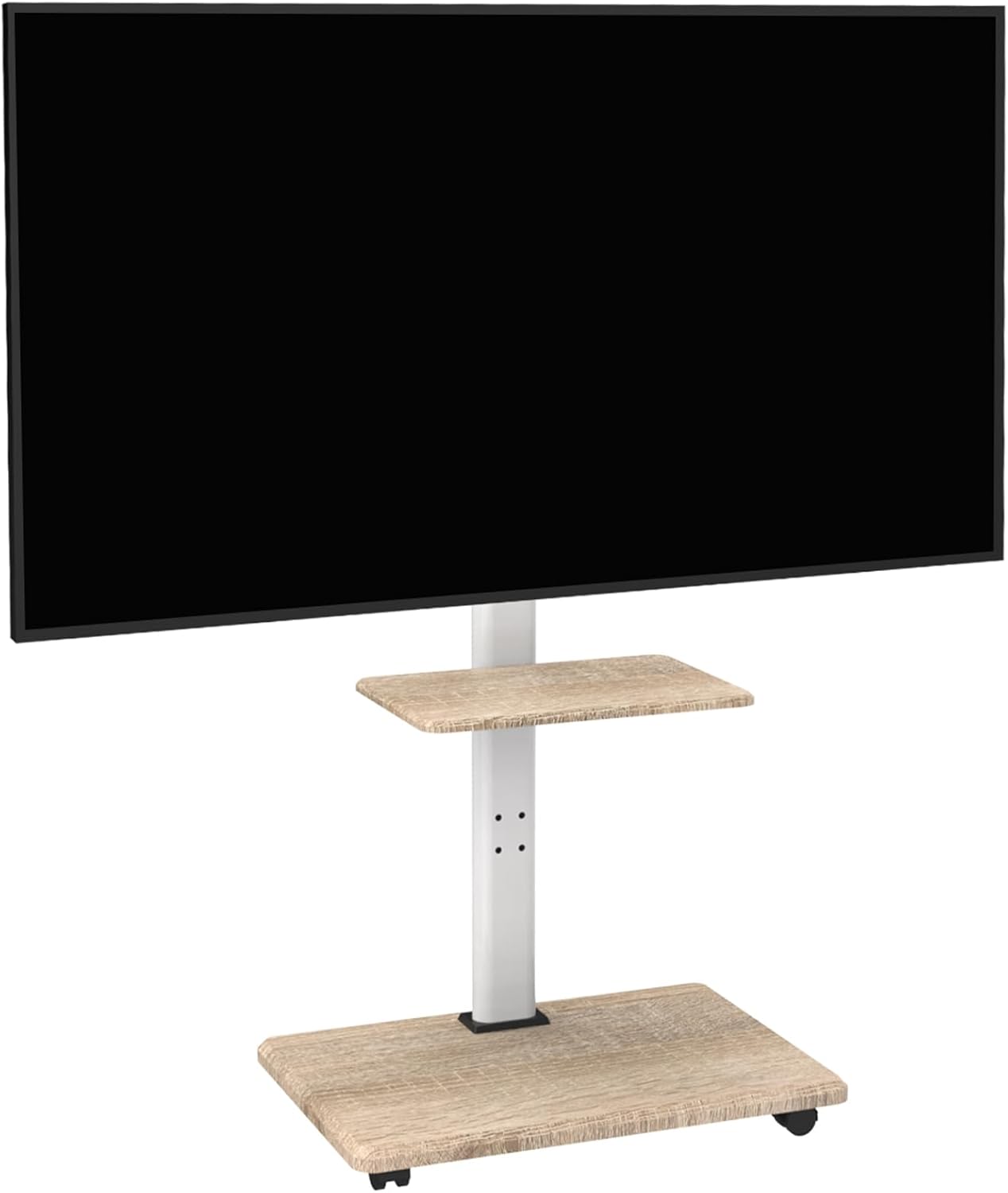 Thumbnail 4 de XTRARM Delphos Support TV Mobile sur roulettes avec socle en bois, 32 à 70 pouces, VESA jusqu’à 600x400