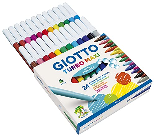 Detalle de GIOTTO Turbo Maxi, Rotuladores Súper Lavables (24 uds) con Punta Ø 5 mm
