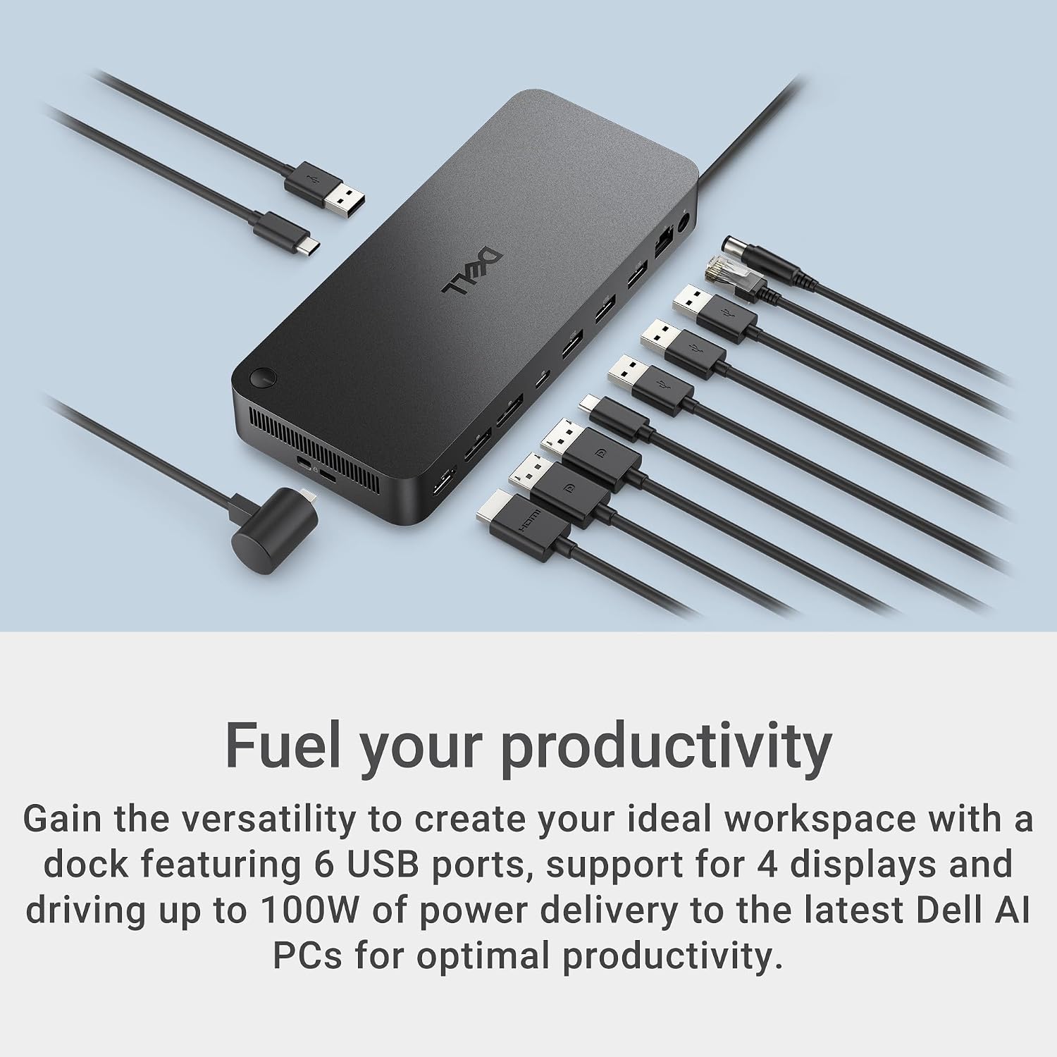 Thumbnail 1 de Dell Pro Laptop Docking Station WD25: USB-C, 100W Power, DisplayPort & HDMI