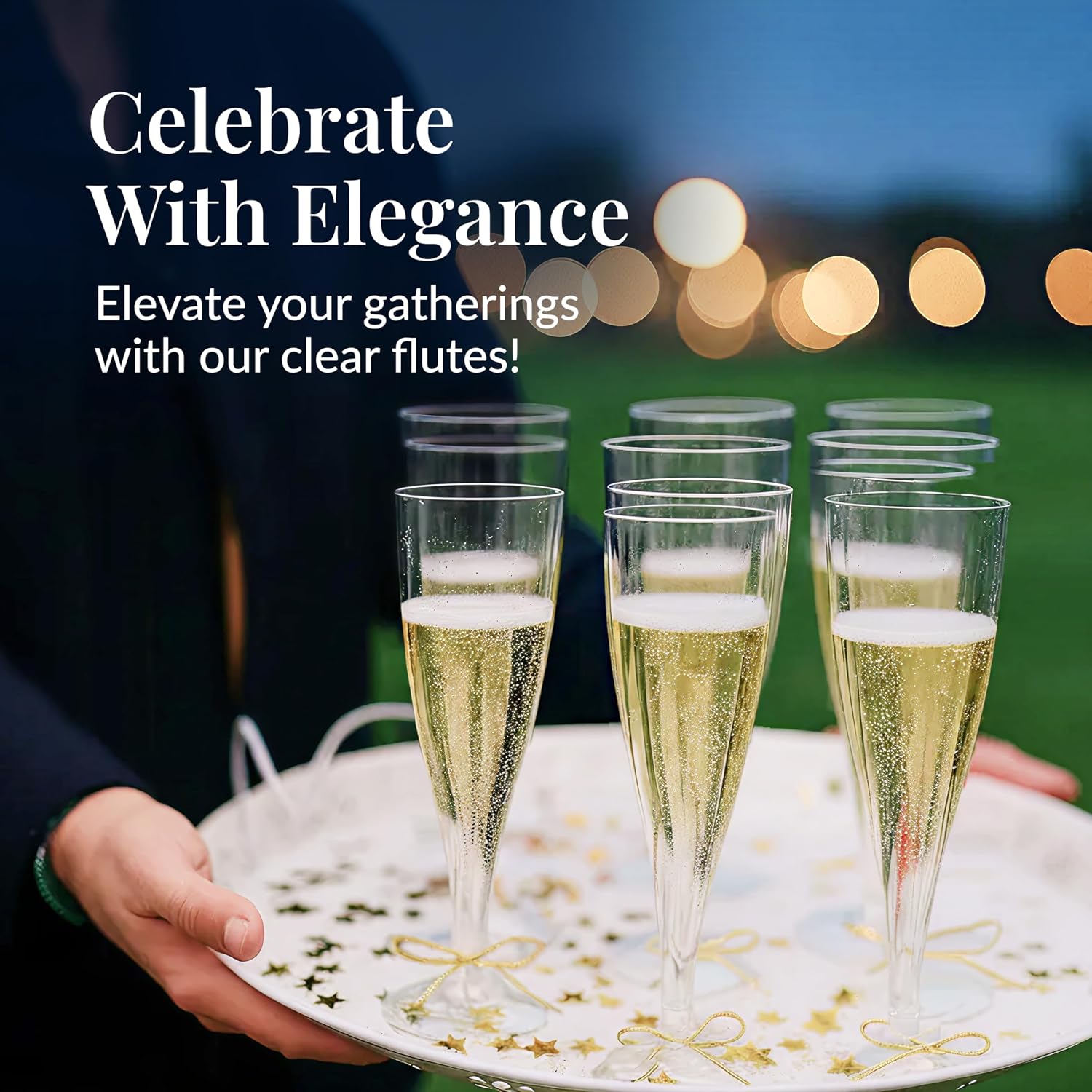 Detalle 2 de Prestee Disposable Champagne Flutes, 4.5 oz
