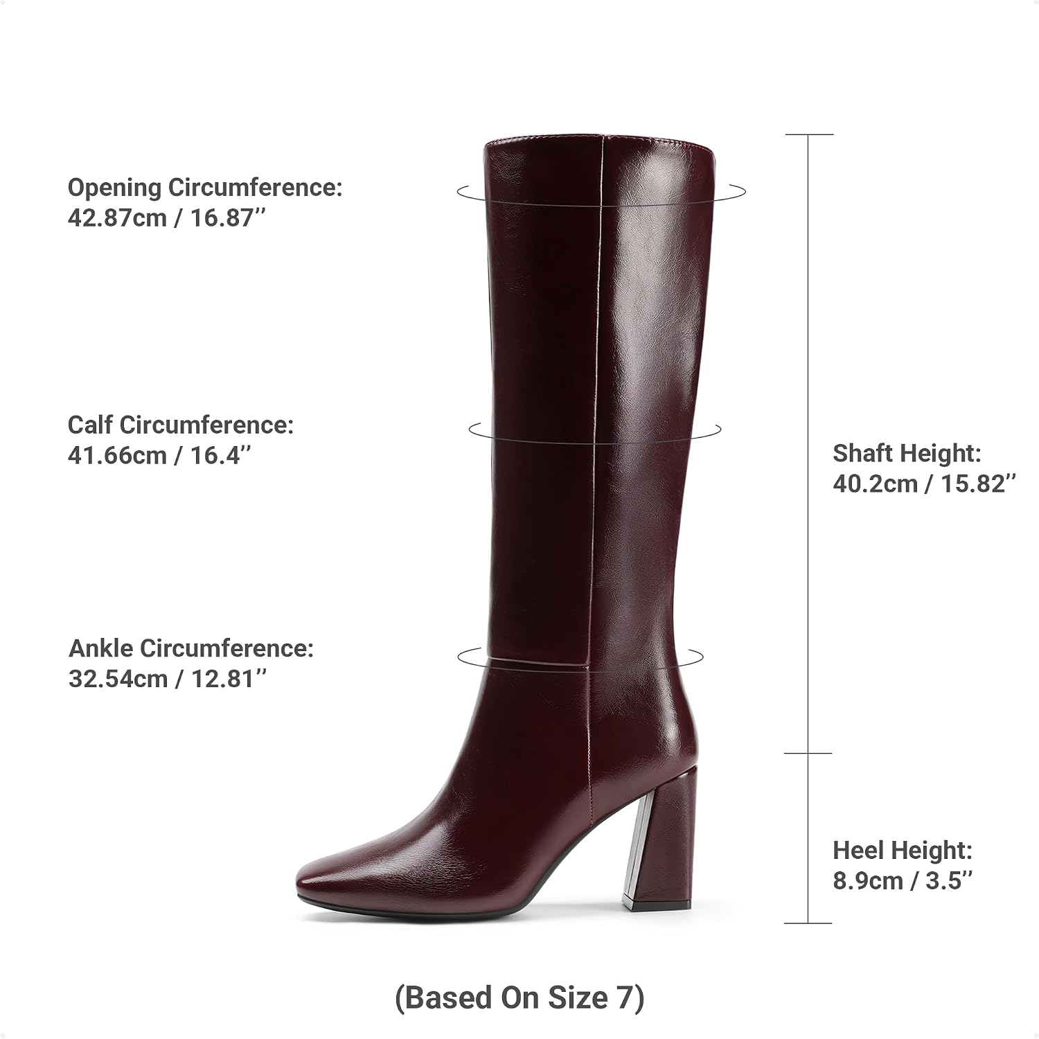 Detalle de DREAM PAIRS Knee-High Boots with 3.34-Inch Block Heel