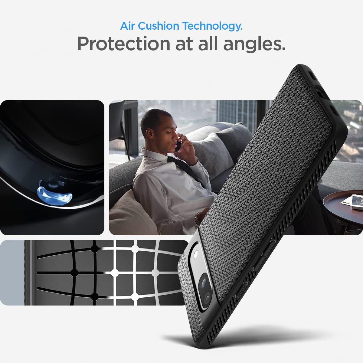 Detalle de Spigen Cover Liquid Air per Google Pixel 7a, Nero