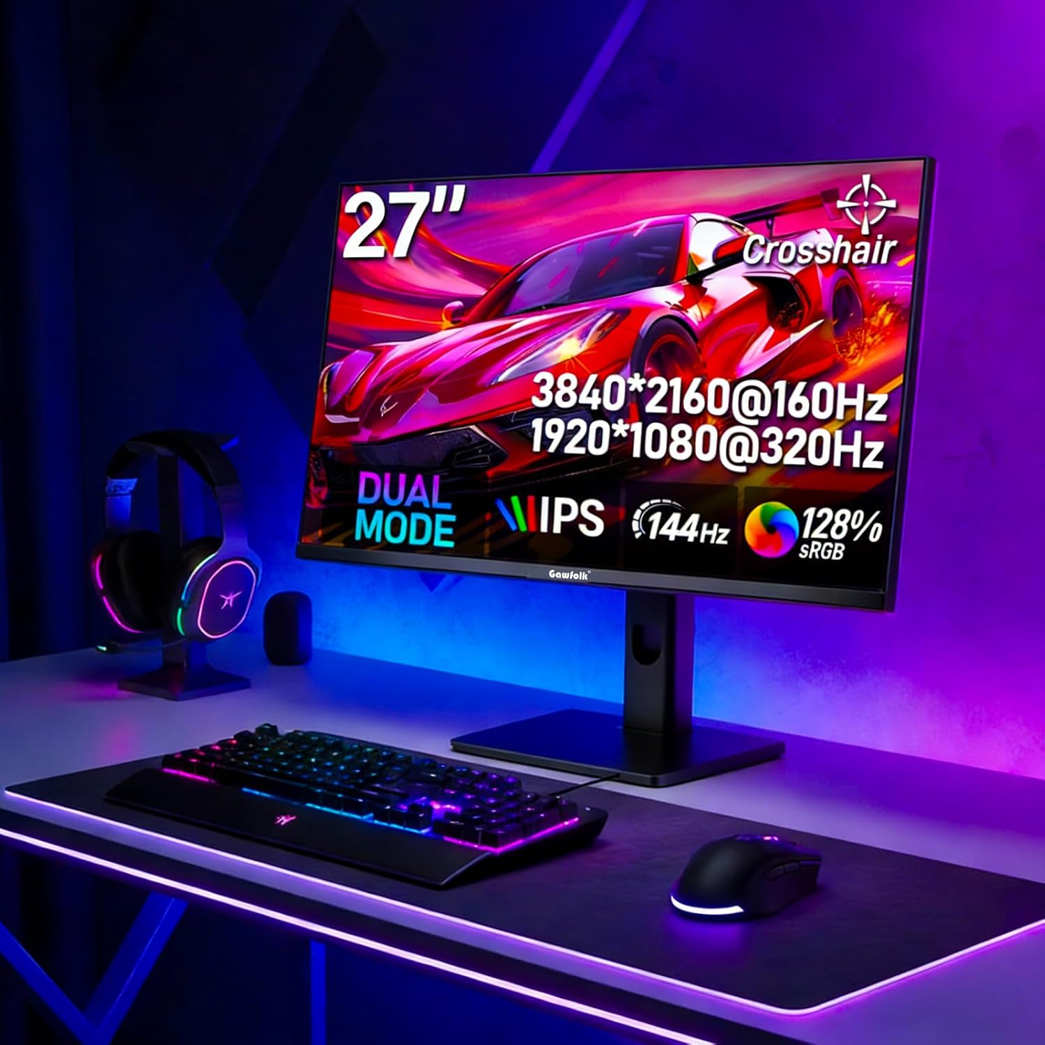 Thumbnail 5 de Gawfolk 27-Zoll 4K Gaming-Monitor (Dual-Mode UHD 160 Hz / FHD 320 Hz) mit IPS, FreeSync, HDMI 2.1 & DP 1.4